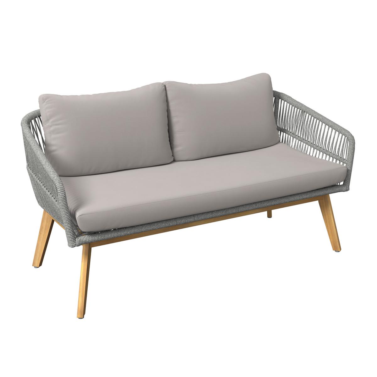 Gartenset Michi 2 Grau/Akaziefarben, 4-teilig - Grau/Akaziefarben, MODERN, Holz/Metall (76/162,5/75cm) - Mömax