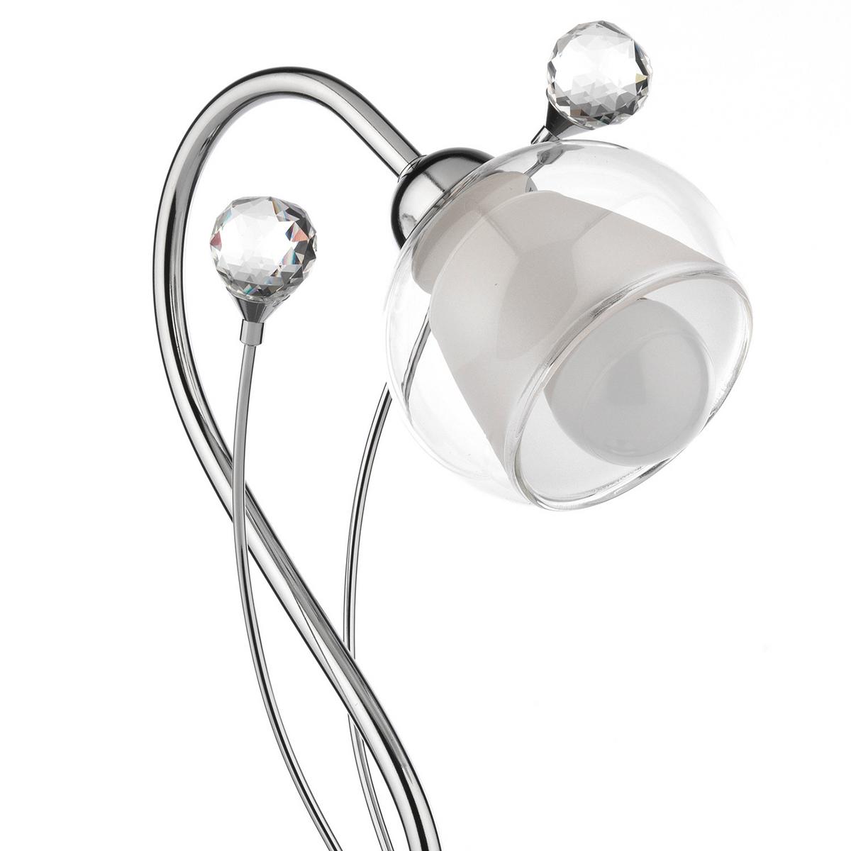 Asztali Lámpa 4775/l - krómszínű, Konventionell, üveg/fém (23/35cm)