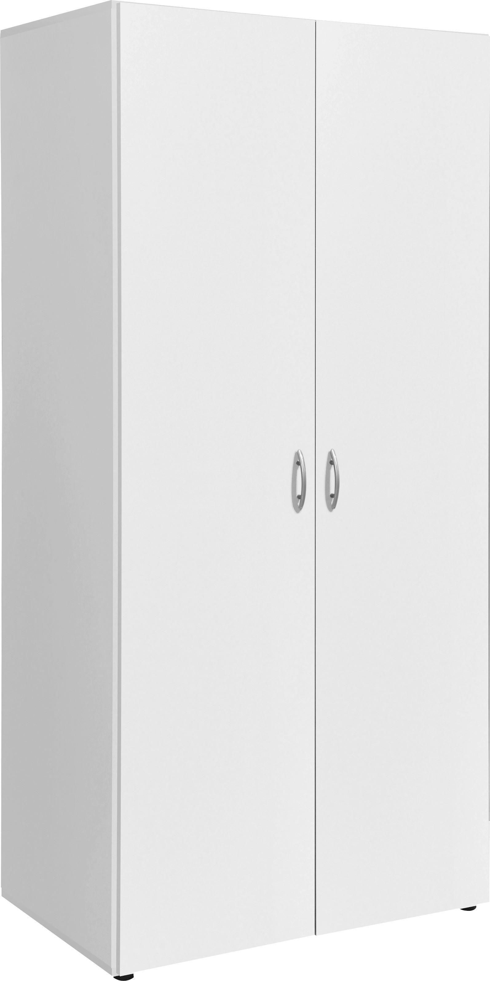 Drehtürenschrank in Weiss - Weiss/Alufarben, Konventionell, Holzwerkstoff/Kunststoff (81/177/51cm) - Based