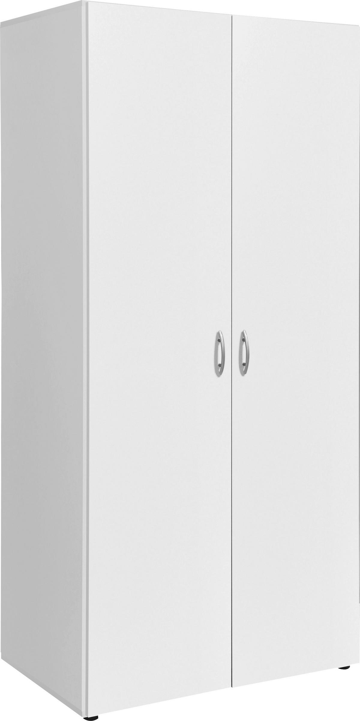 Drehtürenschrank in Weiss - Weiss/Alufarben, Konventionell, Holzwerkstoff/Kunststoff (81/177/51cm) - Based