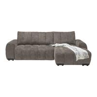 Wohnlandschaft Bolonia Graubraun - Schwarz Hochglanz/Graubraun, MODERN, Textil/Metall (273/93/166cm) - Mömax