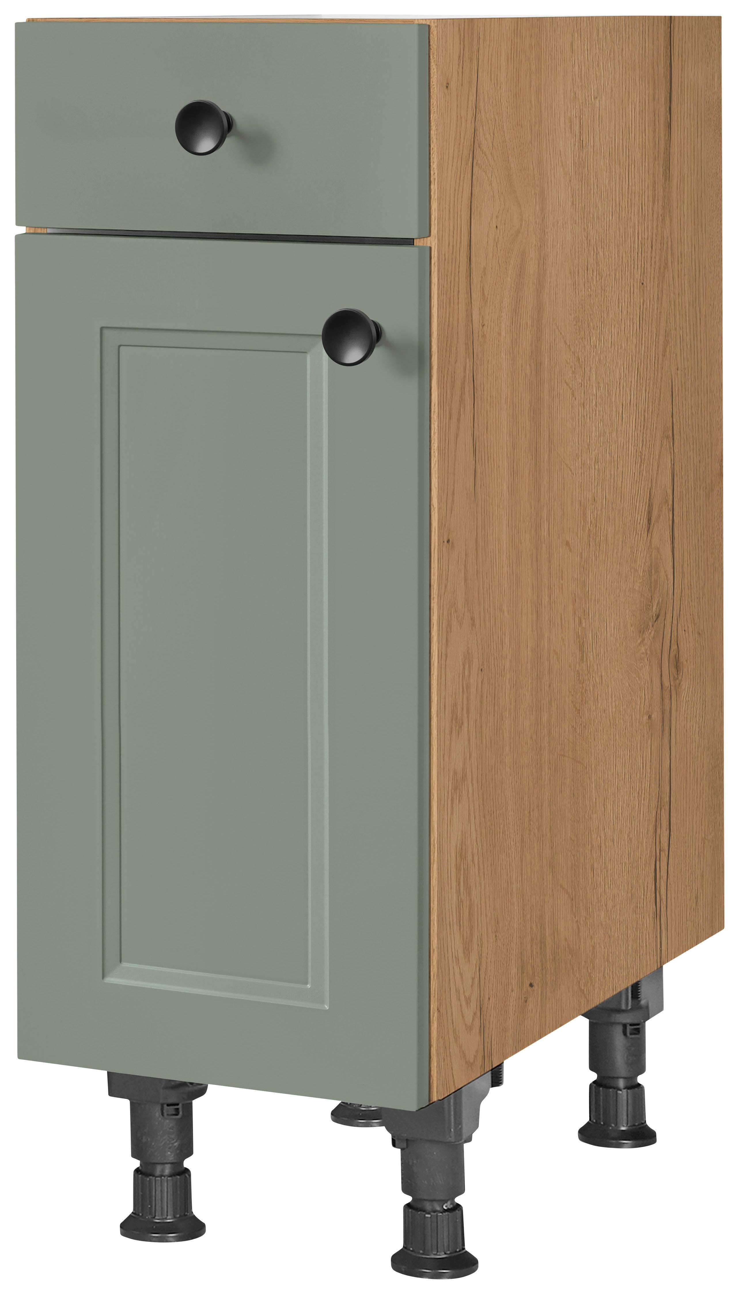 Schubkastenunterschrank Cascada Grün - Eichefarben/Schwarz, MODERN, Holzwerkstoff/Metall (30/87/56cm) - Nobilia