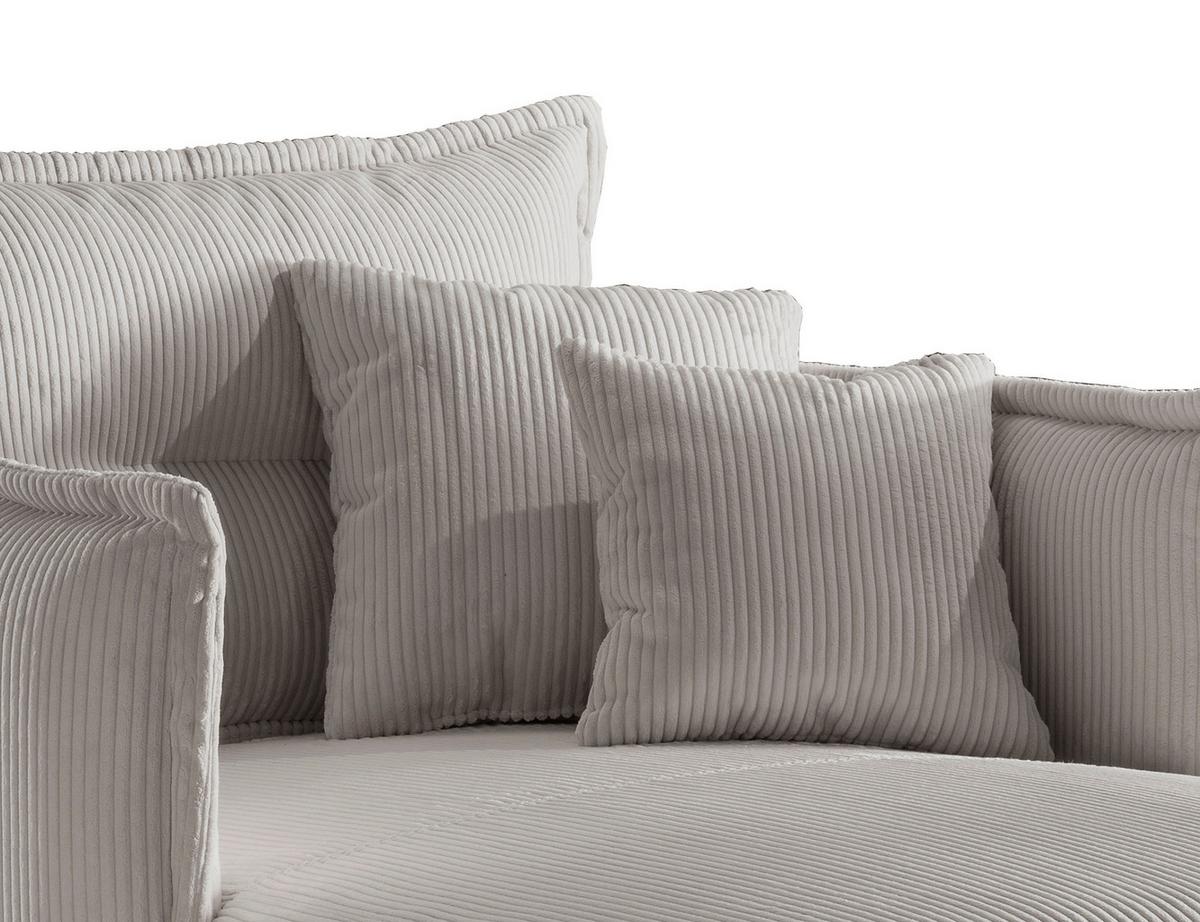 Relaxsessel Lava Silberfarben Cord - Silberfarben/Schwarz, MODERN, Textil/Metall (111/101/167cm) - Livetastic