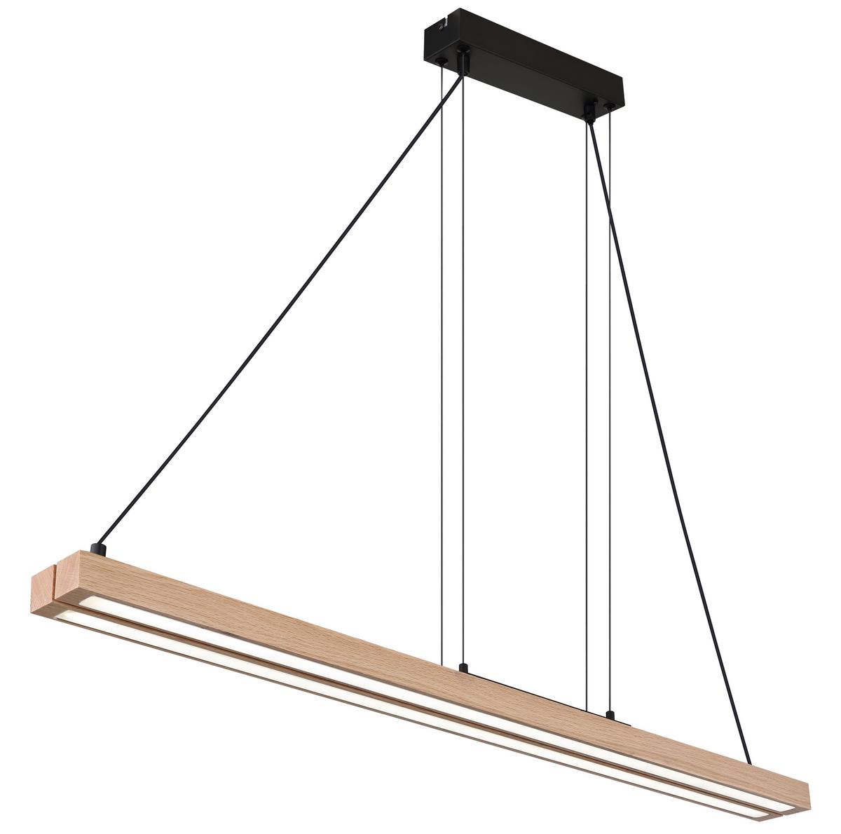 LED-HÄNGELEUCHTE 15537W - Dunkelbraun/Schwarz, Design, Kunststoff/Metall (171/7/120cm) - Globo