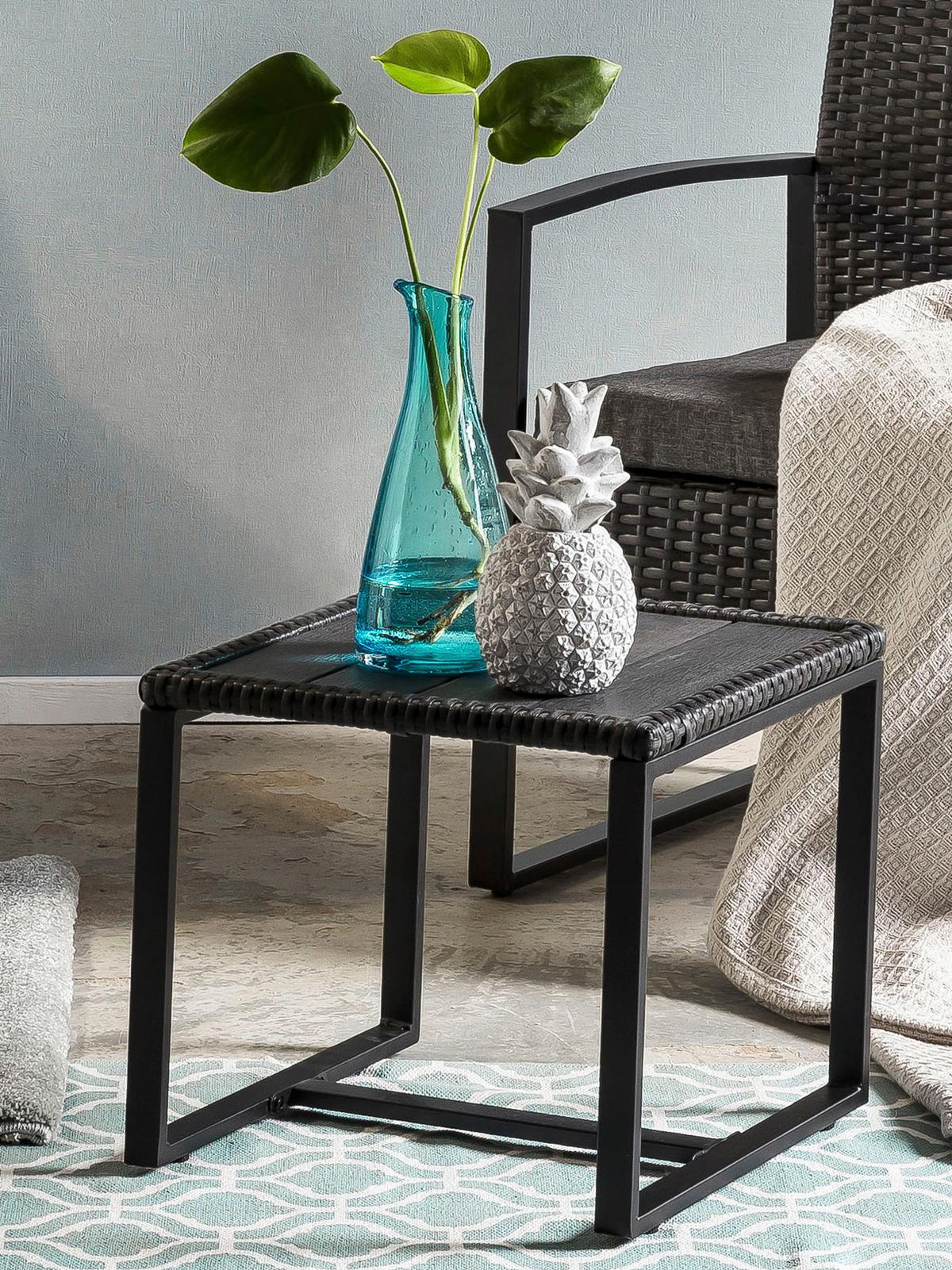 GARTENSET GARTEN-SITZGRUPPE 3-TLG. - Anthrazit/Grau, Design, Kunststoff/Textil - Gardenson