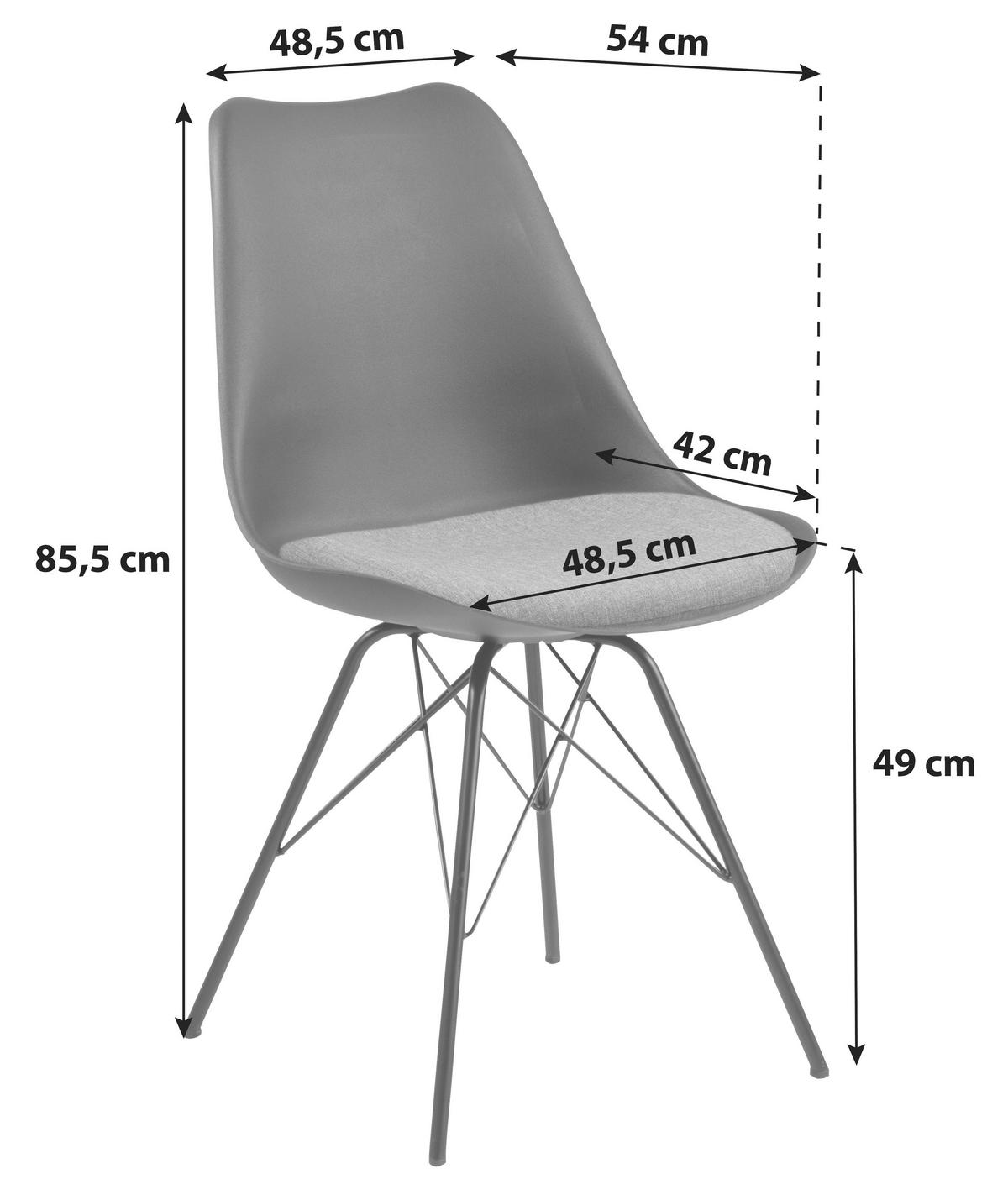 KRZESŁO ERIS - ciemnoszary/czarny, Trend, metal/tkanina (48,5/85,5/54cm) - Carryhome