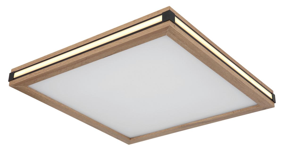 Stropna Led-svetilka Carla, S Sijalko - črna/bela, Natur, kovina/umetna masa (45/45/7,5cm) - Globo