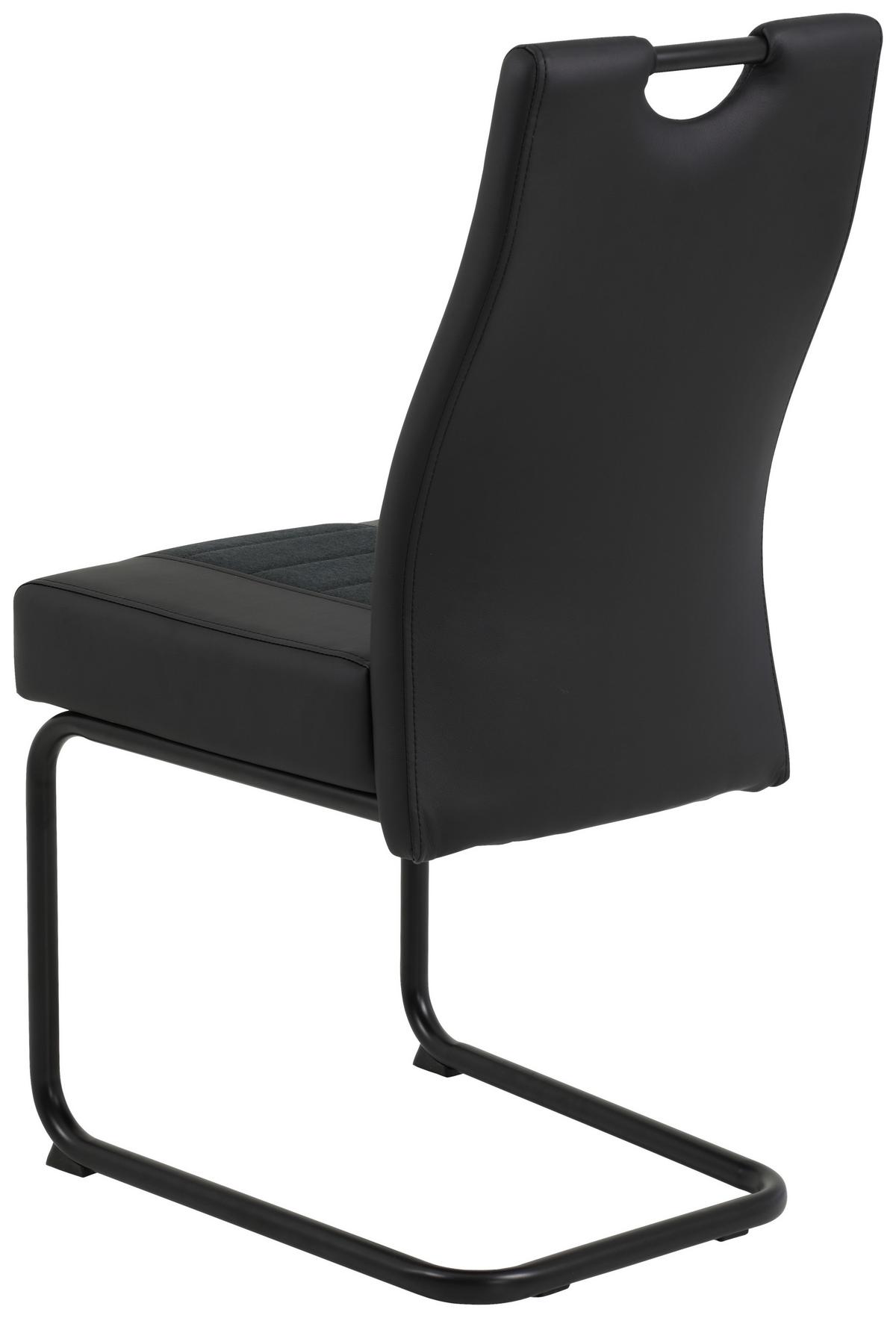 KRZESŁO NA PŁOZIE DANIELA S - antracytowy/czarny, Konventionell, metal/tkanina (43/99/60cm) - Carryhome