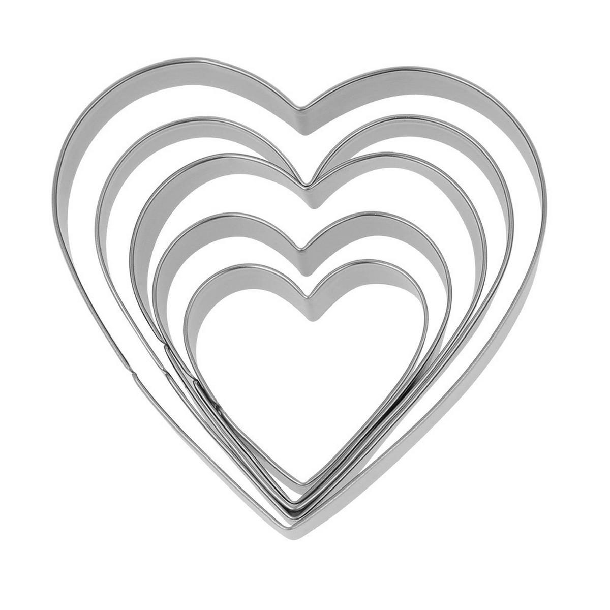 Süteménykiszúró Heart - ezüstszínű, fém - Metaltex