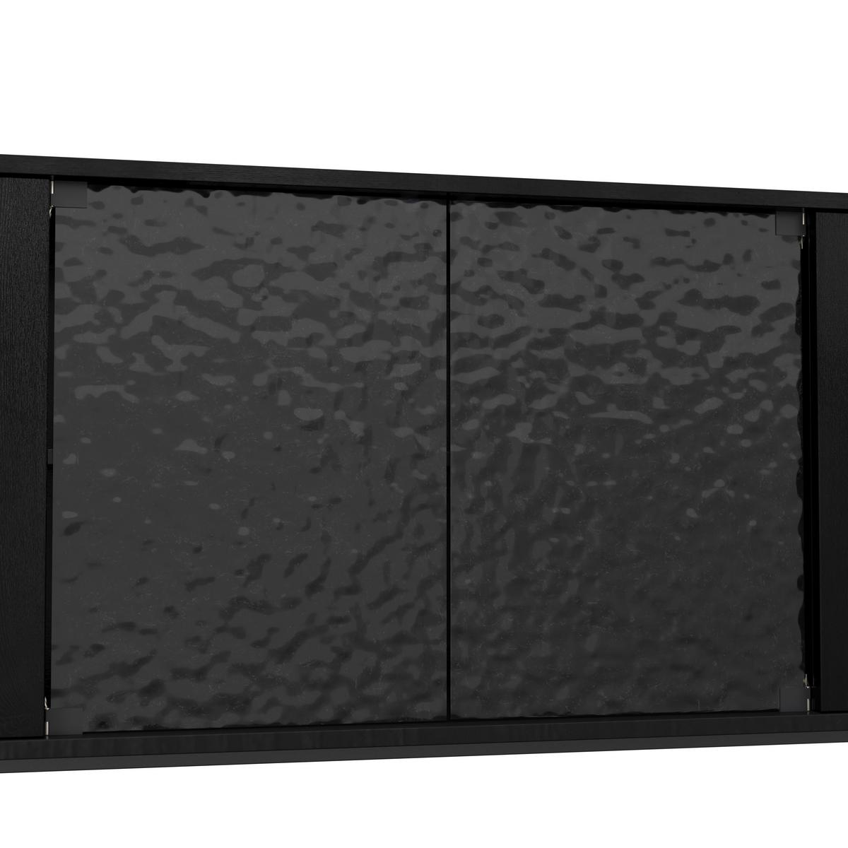 Sideboard Zelia Holz/Glas Schwarz - Schwarz, MODERN, Glas/Holz (180/77/45cm) - Bessagi Home