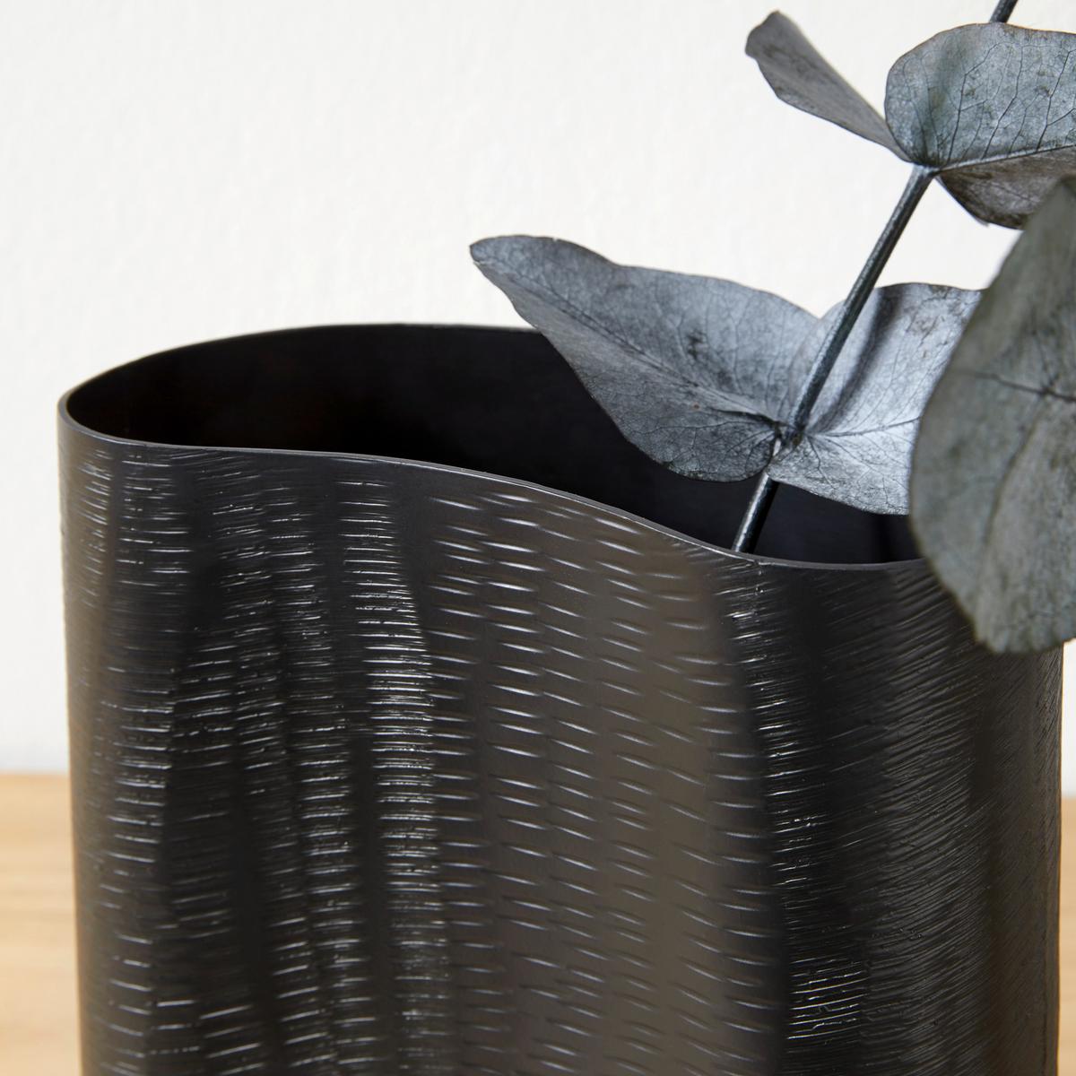 Vase Resvik in Schwarz - Schwarz, MODERN, Metall (18/8/22cm)