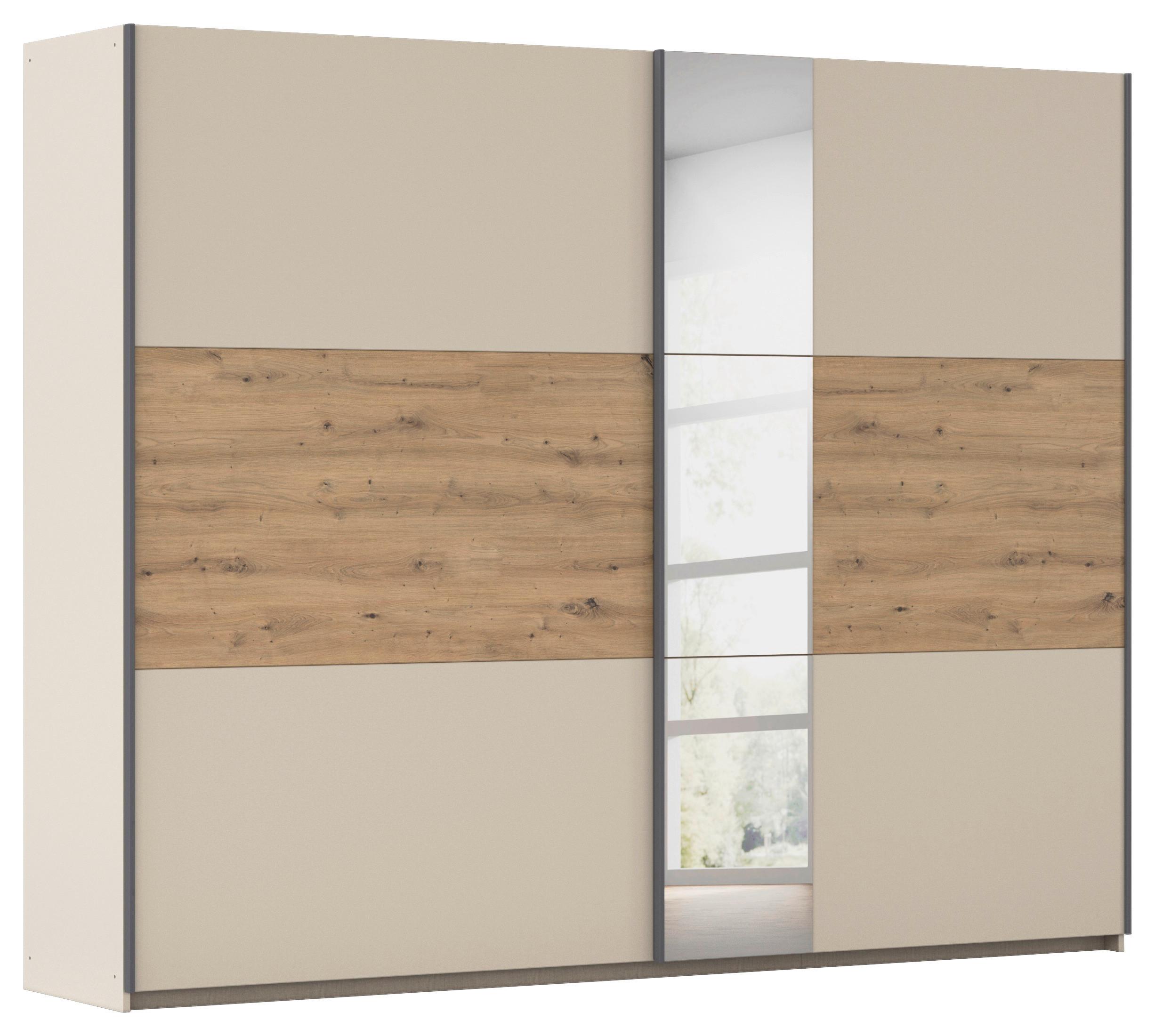 Schwebetürenschrank Ellmau Champagner/Eiche Artisan - Champagner/Eiche Artisan, KONVENTIONELL, Holzwerkstoff/Metall (261/210/59cm) - Premium Living