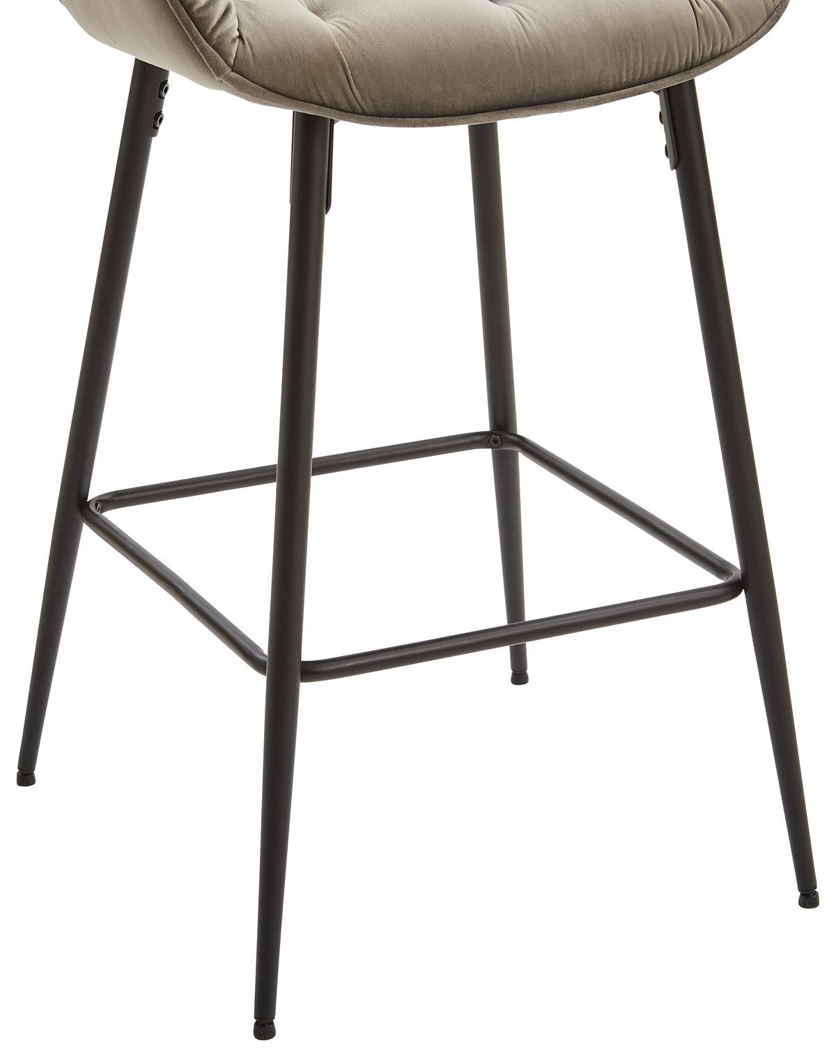 STOŁEK BAROWY LANGFORD - czarny/szary, Modern, metal/drewno (55/105/57cm) - Livetastic