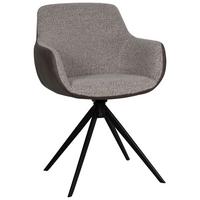 KRZESŁO Z PODŁOKIETNIKAMI FONS - kolor bagienny/greige, Design, metal/tkanina (61/85/61cm) - Valdera