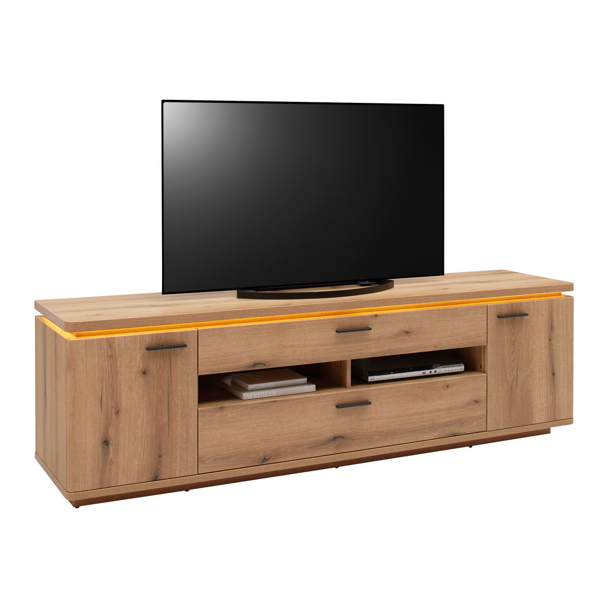 TV-Element Alameda Eichefarben - Eichefarben/Anthrazit, Modern, Holzwerkstoff/Metall (210/65/50cm) - Mömax