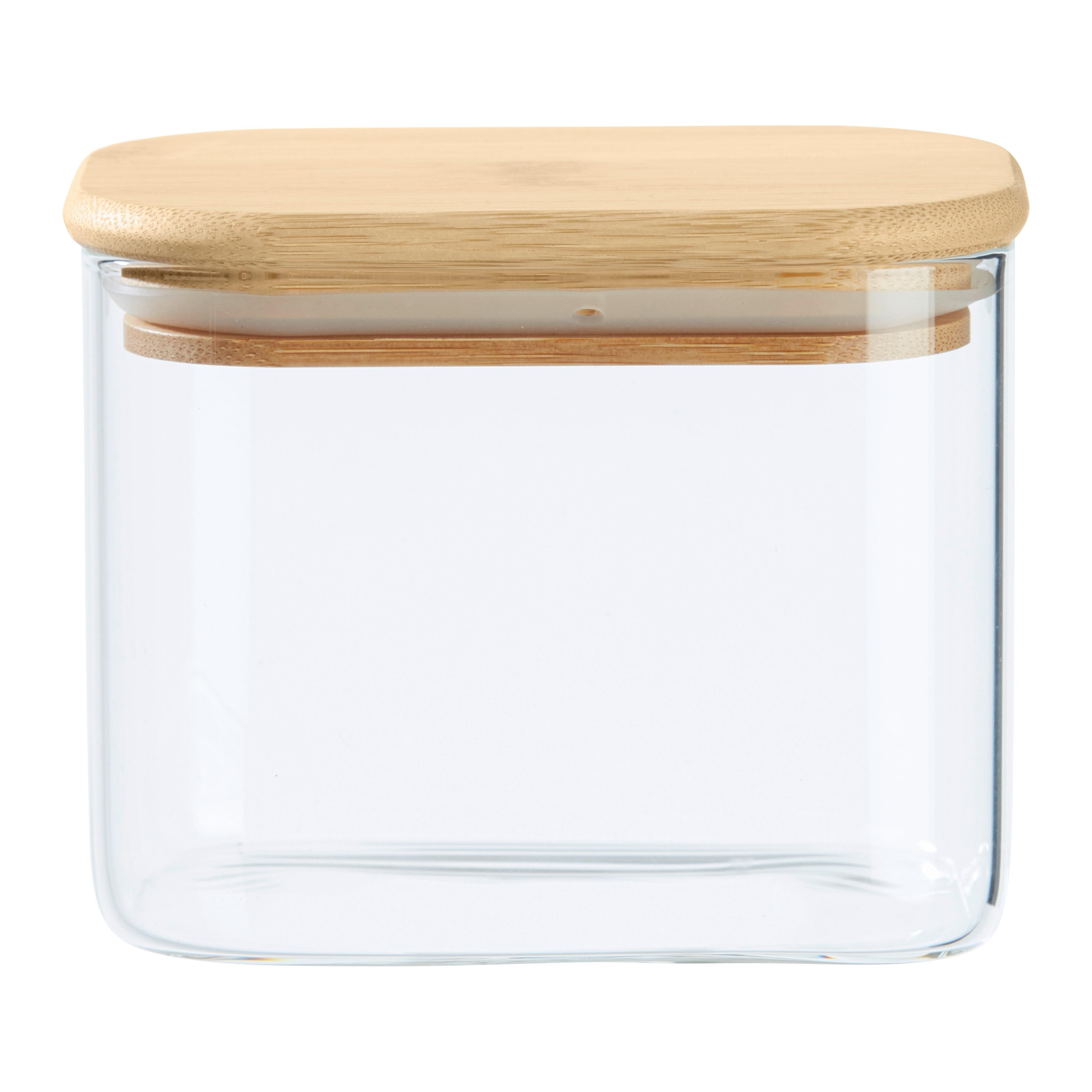 Vorratsdose Haldor ca. 0,64l - Klar/Transparent, KONVENTIONELL, Glas/Holz (12,1/8,3/9,6cm) - Mömax