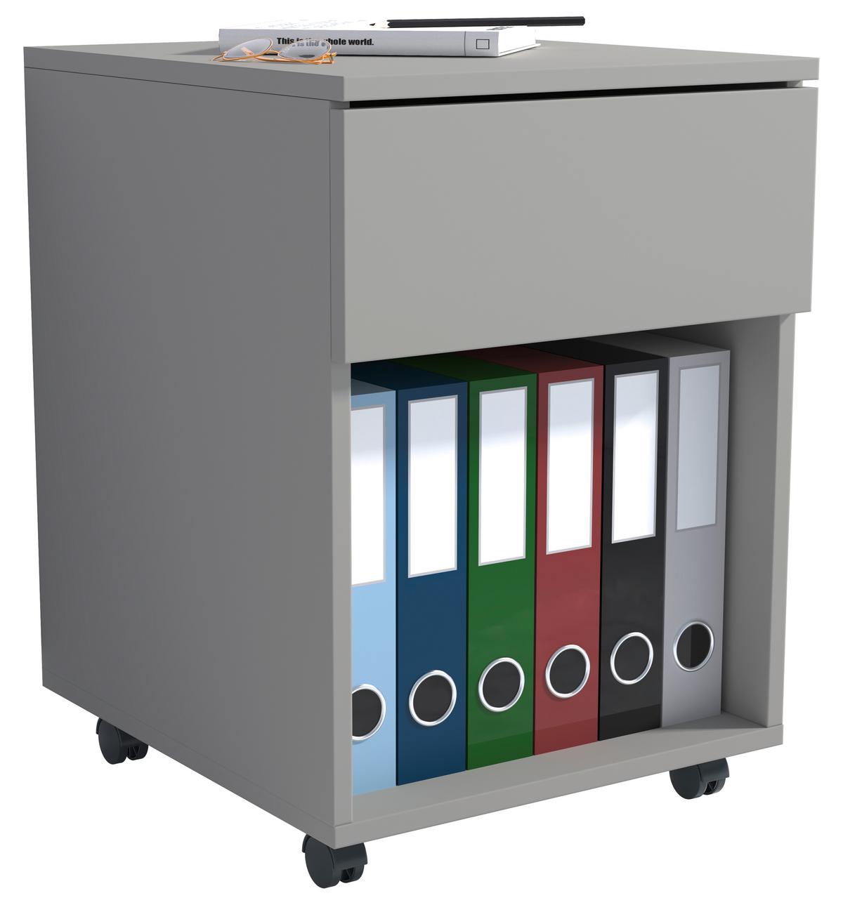 ROLLCONTAINER DALOSA 45 1-SB - Schwarz/Grau, Design, Holzwerkstoff/Kunststoff (39/55/45cm) - MID.YOU