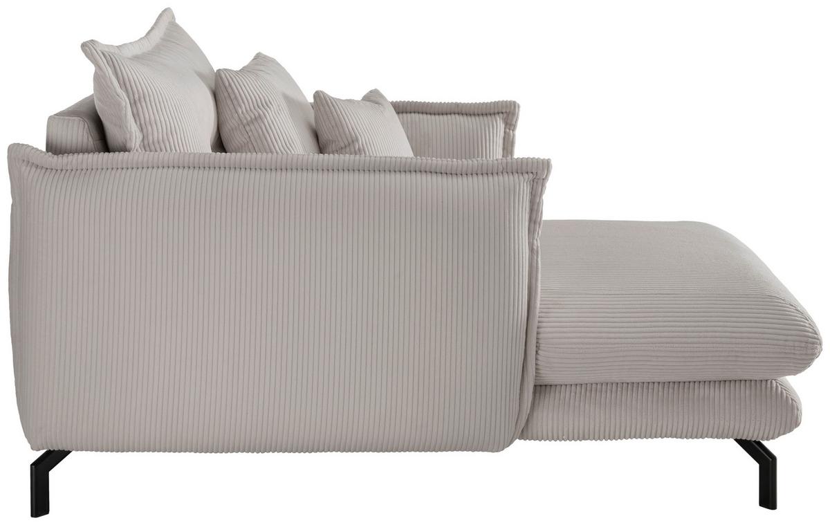 Relaxsessel Lava Silberfarben Cord - Silberfarben/Schwarz, MODERN, Textil/Metall (111/101/167cm) - Livetastic
