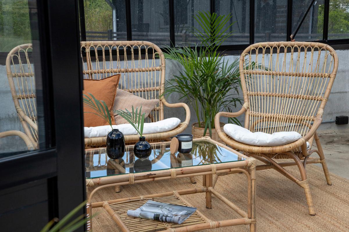 Loungegarnitur Ella Rattan Braun - Braun, KONVENTIONELL, Holz - Gardenson