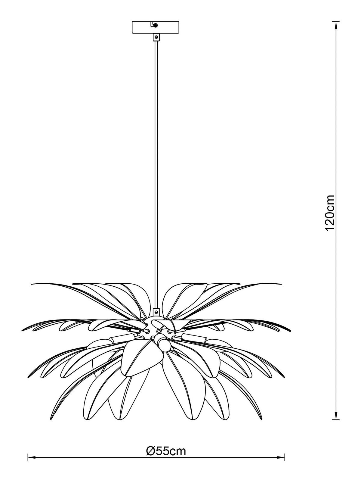 Függőlámpa Fedi - fekete/szürke, Modern, textil/fém (55/55/120cm) - Mömax