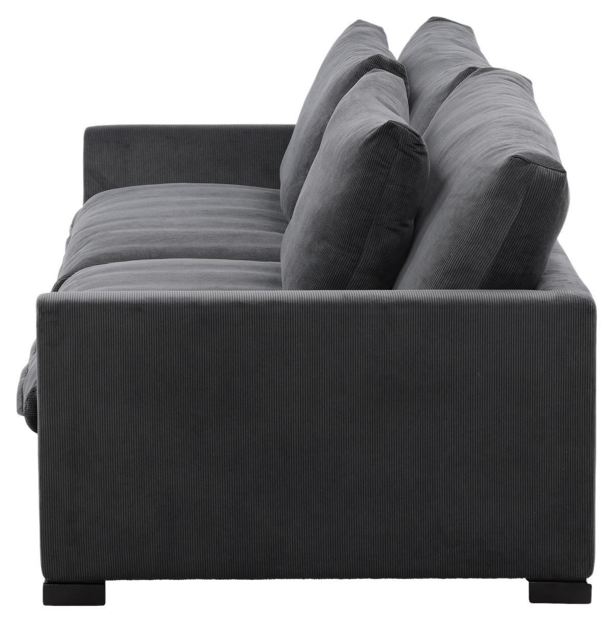 3-SITZER-SOFA DURHAM - Dunkelgrau, Design, Holz/Textil (270/82/105cm) - Livetastic