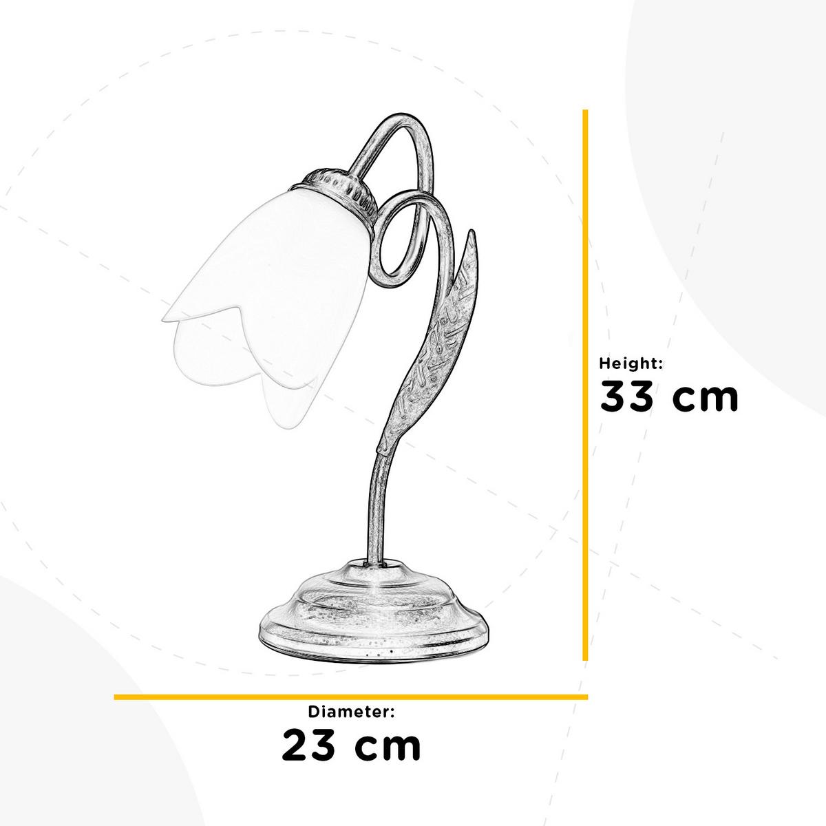 Tischleuchte Doppio Giro Weiß max. 6 Watt - Weiß, KONVENTIONELL, Glas/Metall (23/33cm)