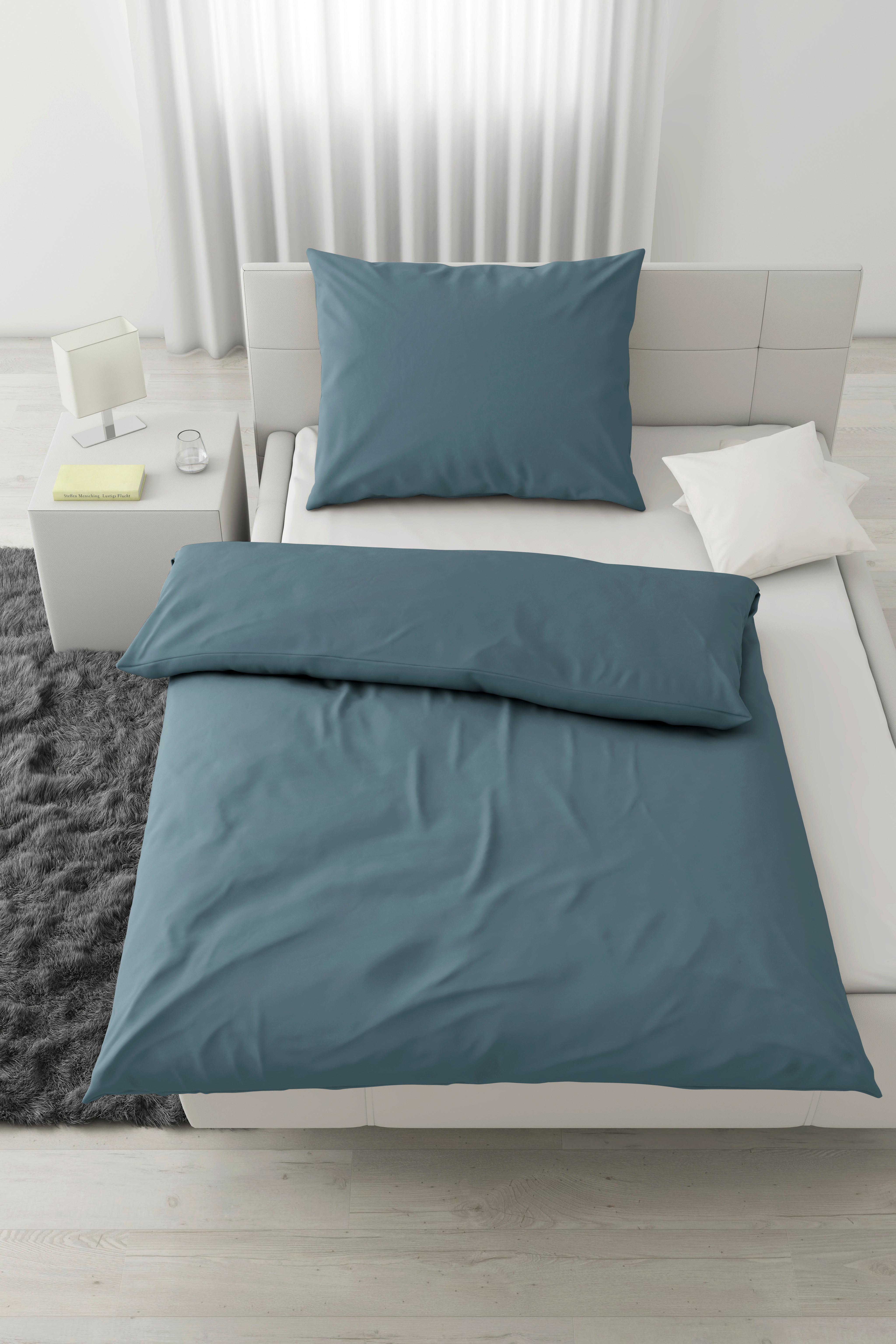 Bio-Anna Uni Blau ca. 140x200cm - Blau, Natur, Textil (140/200cm) - ecoTree