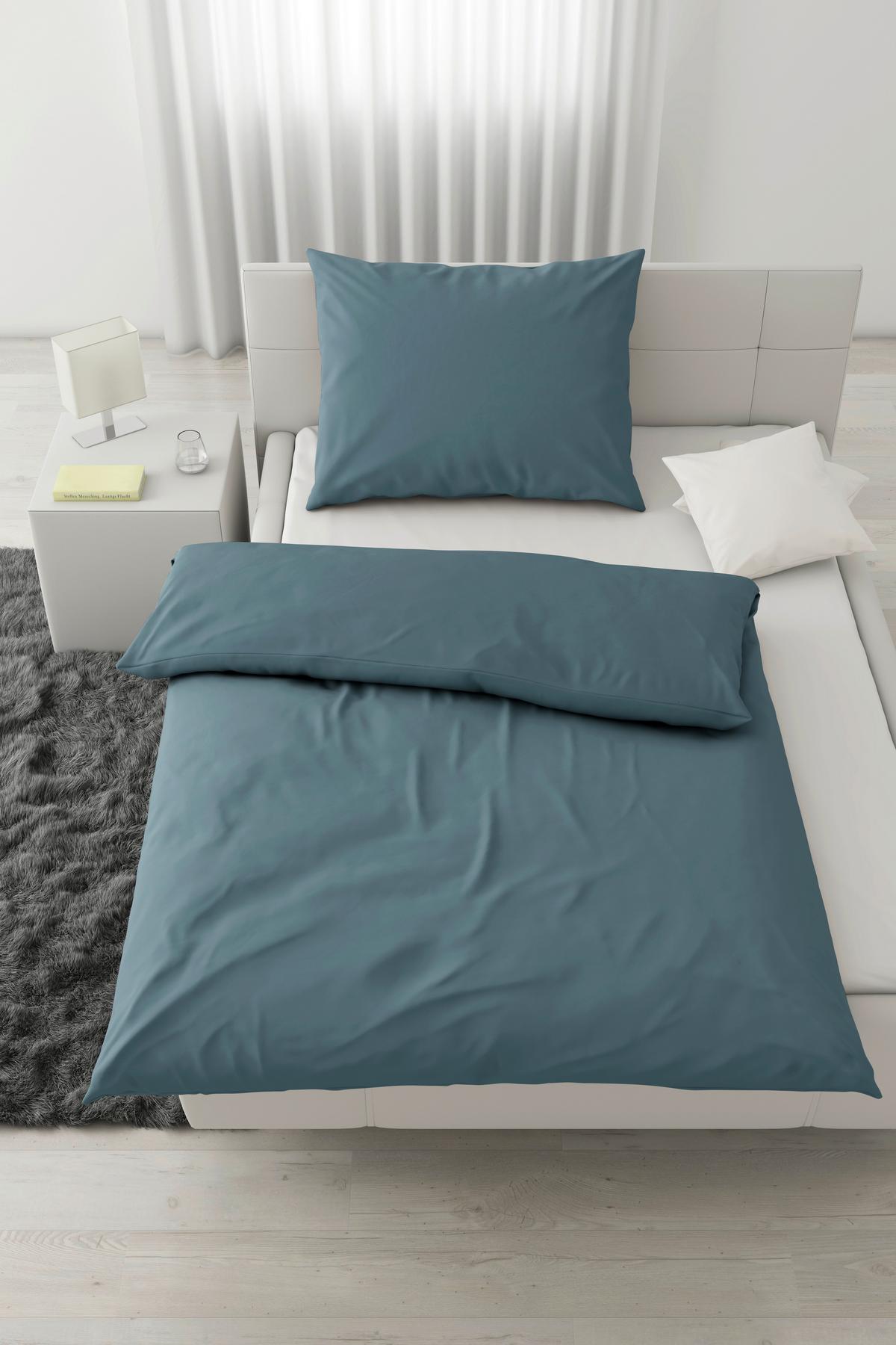 Bio-Anna Uni Blau ca. 140x200cm - Blau, Natur, Textil (140/200cm) - ecoTree