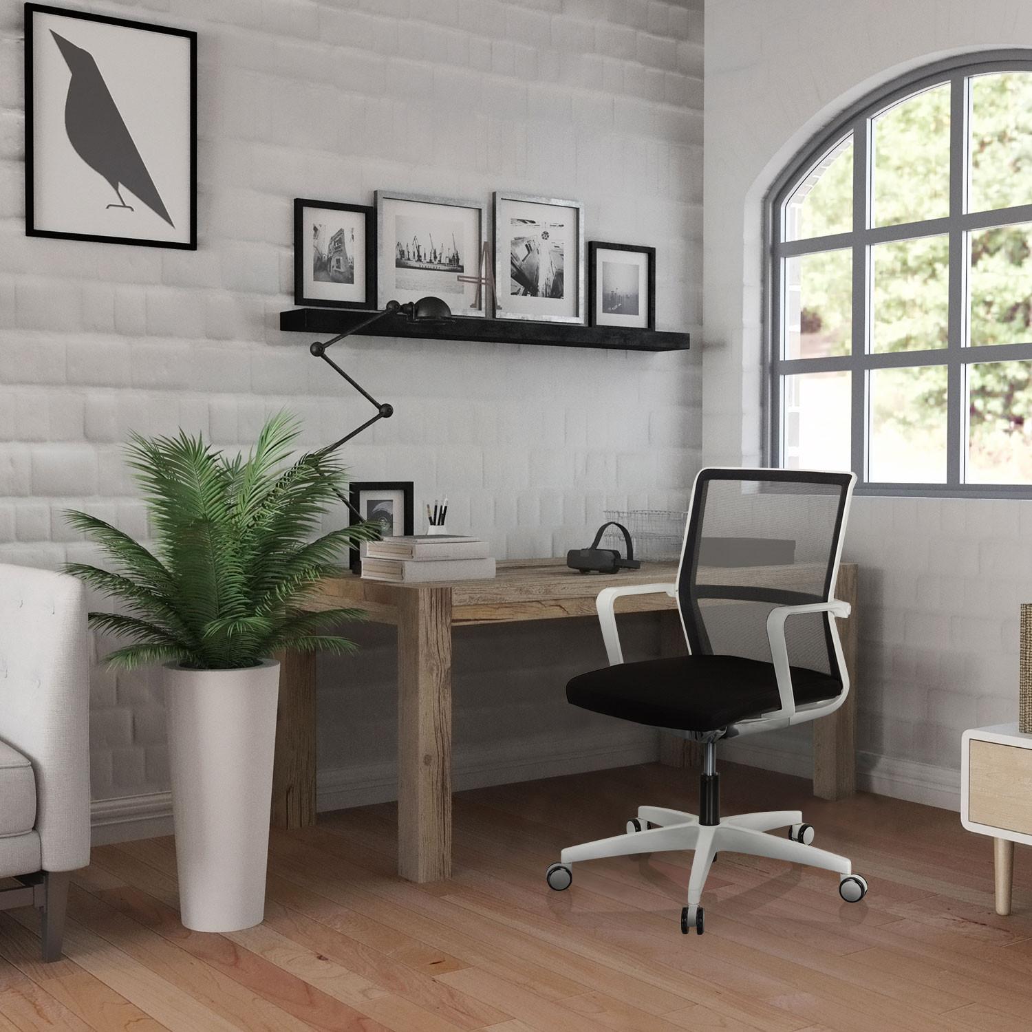 Pisarniški Stol Move-tec Net 3d, Črna, Bela - črna/bela, Moderno, umetna masa/tekstil (57/105/55cm) - MID.YOU