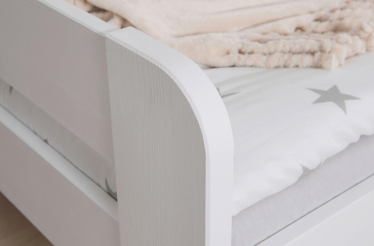 Bett Bennet mit Ausziehbett ca. 90x200 cm Weiß - Naturfarben/Weiß, MODERN, Holz/Textil (90/200cm) - MID.YOU