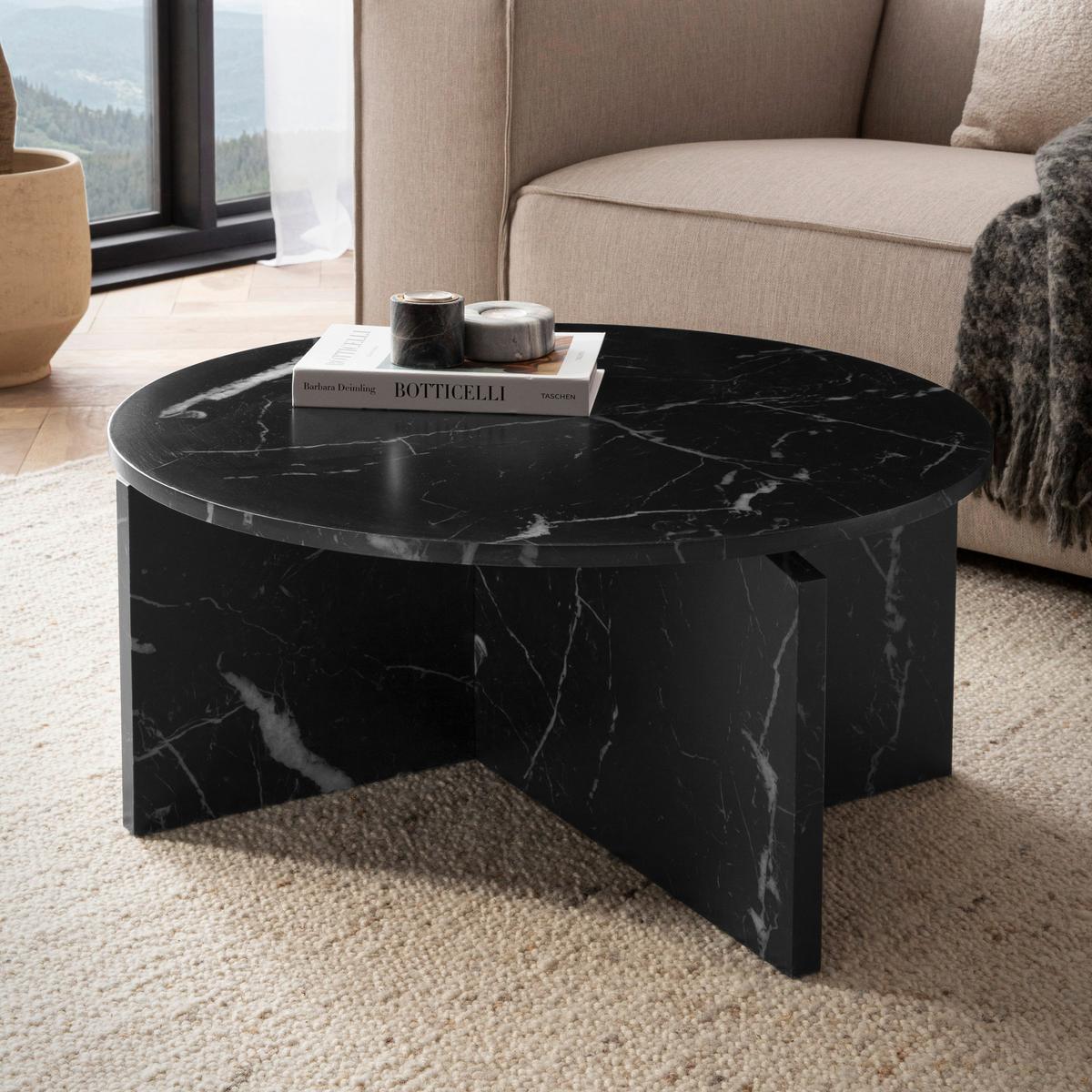 TABLE BASSE WL6.912 - noir, Design, matériau de bois (70/33/70cm) - Livetastic