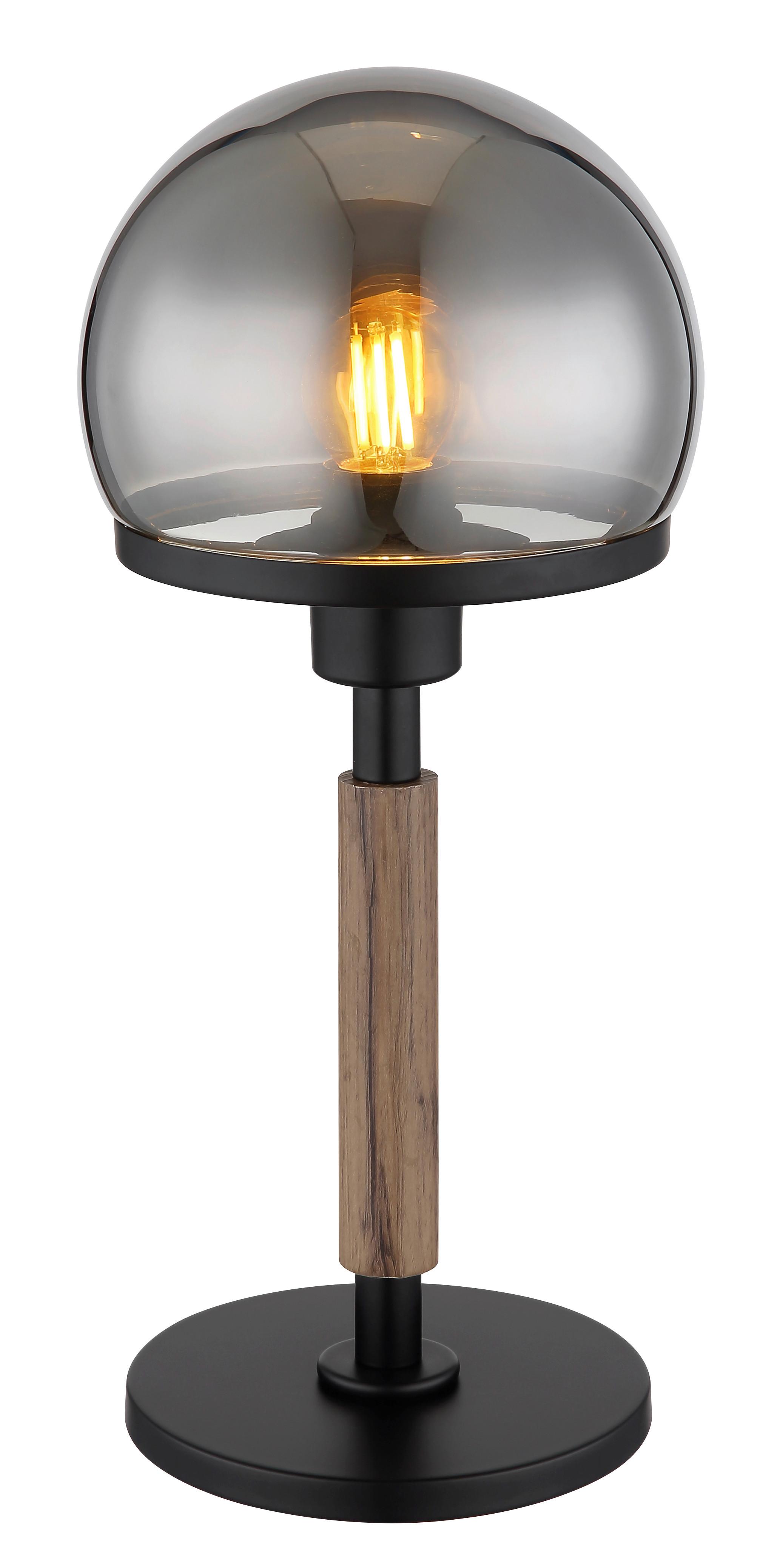 Tischleuchte Haku Schwarz/Holz max. 40 Watt - Natur (18/40cm) - Globo
