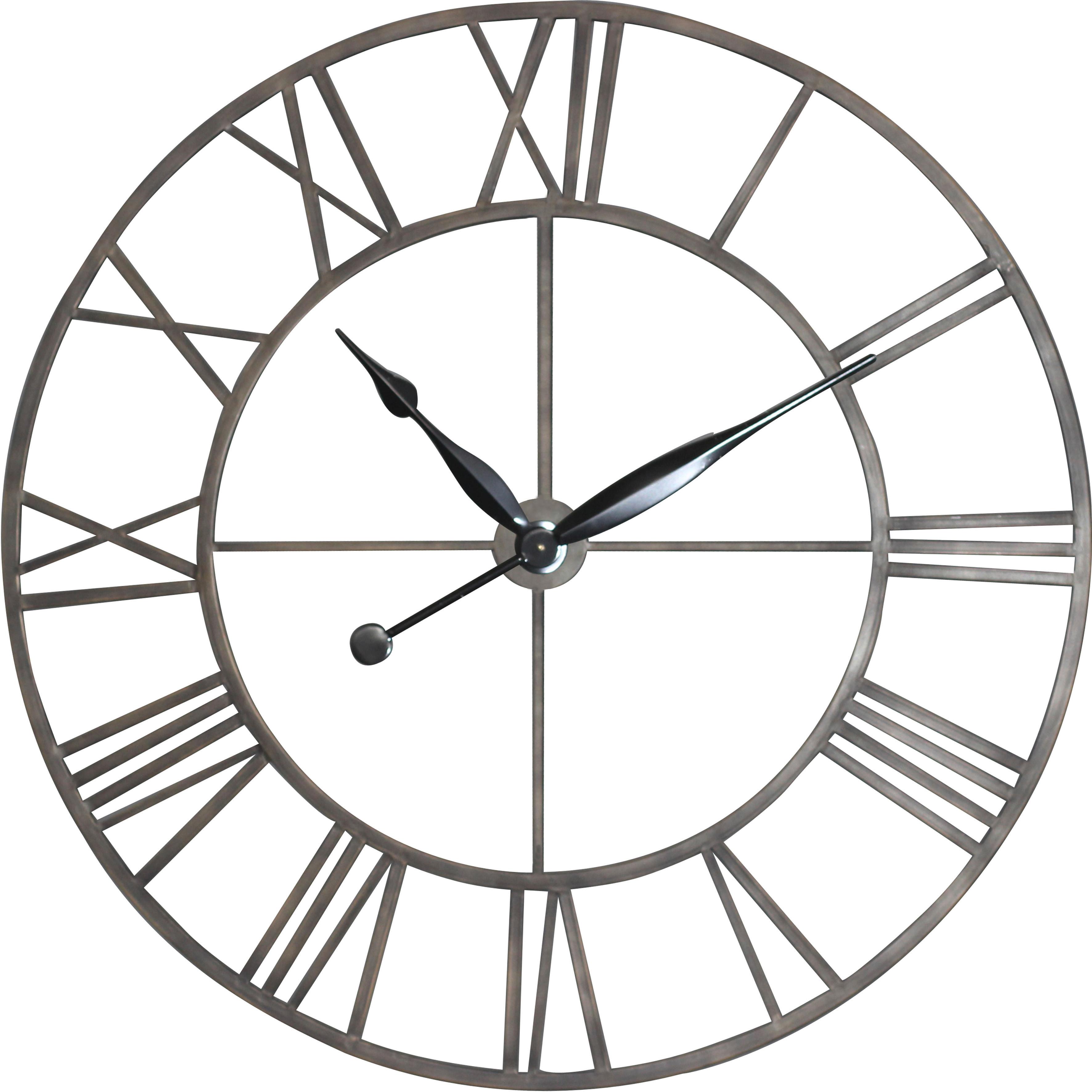 Wanduhr Teo Ø ca. 122cm - Schwarz/Bronzefarben, Lifestyle, Kunststoff/Metall (122/122/5cm) - Modern Living