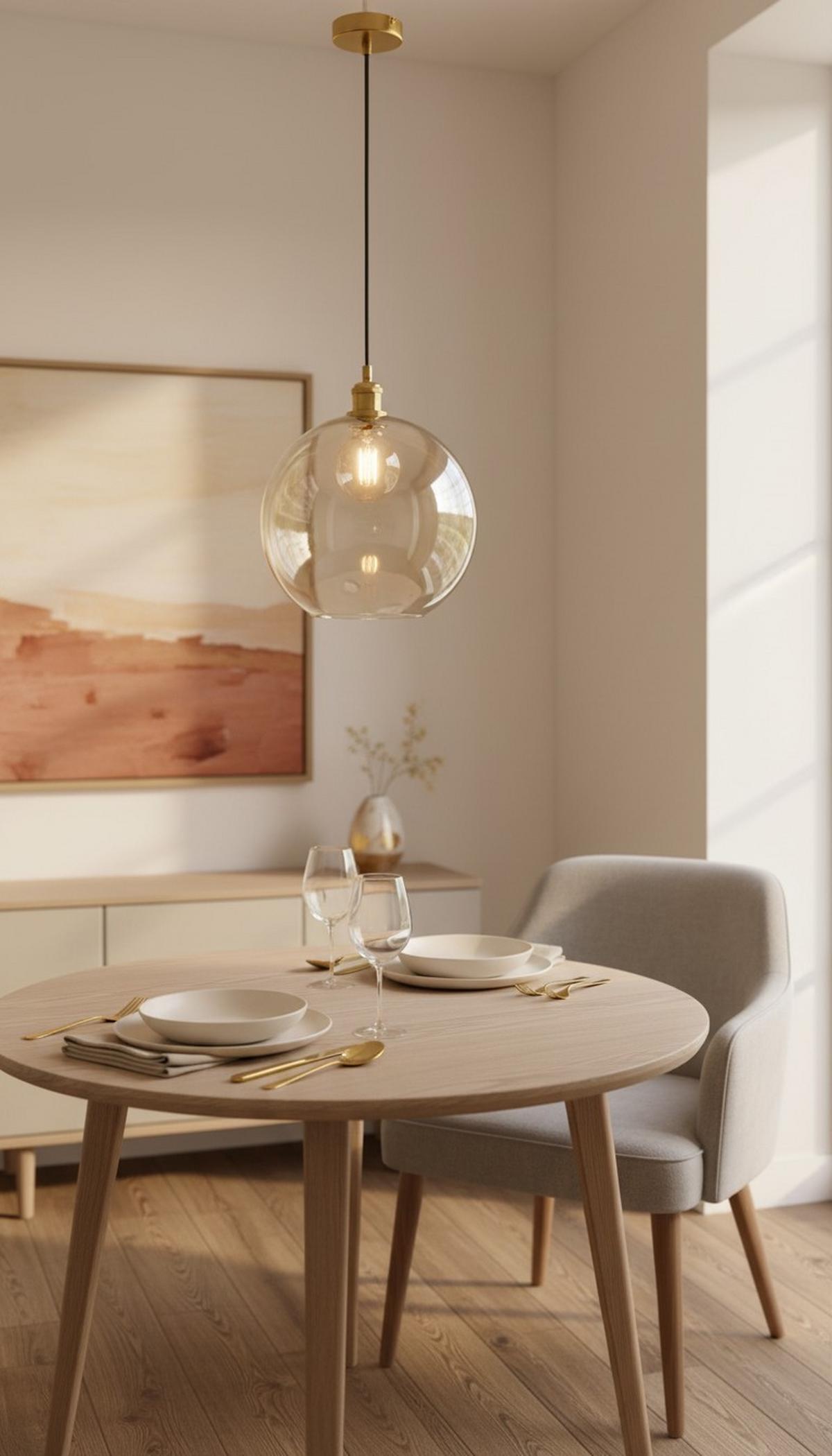 LAMPA WISZĄCA PAOLA - kolor bursztynowy, Trend, metal/szkło (30/137,5cm) - Novel