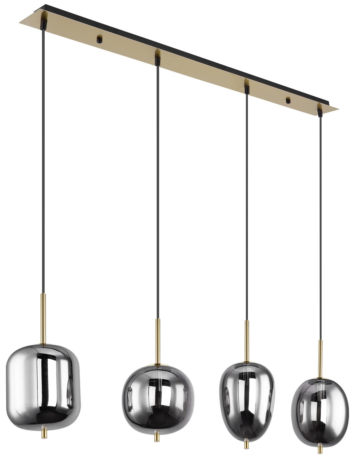 HÄNGELEUCHTE BLACKY I - Messingfarben, Design, Glas/Metall (110/18,5/120cm) - Globo