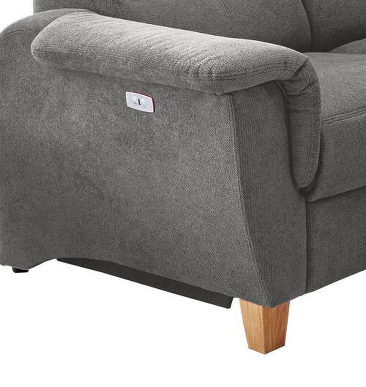 Wohnlandschaft Parole Dunkelgrau Struktur - Wildeiche/Dunkelgrau, KONVENTIONELL, Holz/Textil (186/237cm) - Livetastic