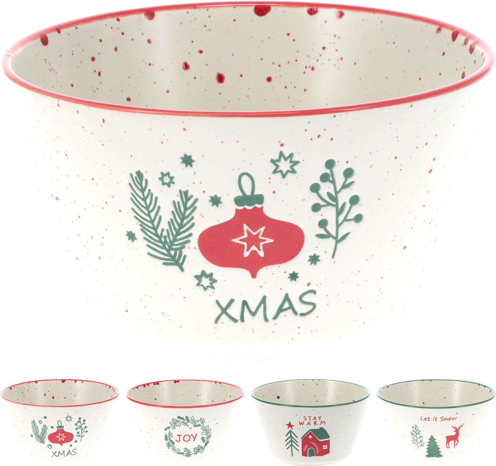 Bol cca. 500 ml Blis - alb/verde, Basics, ceramică (14/8cm)
