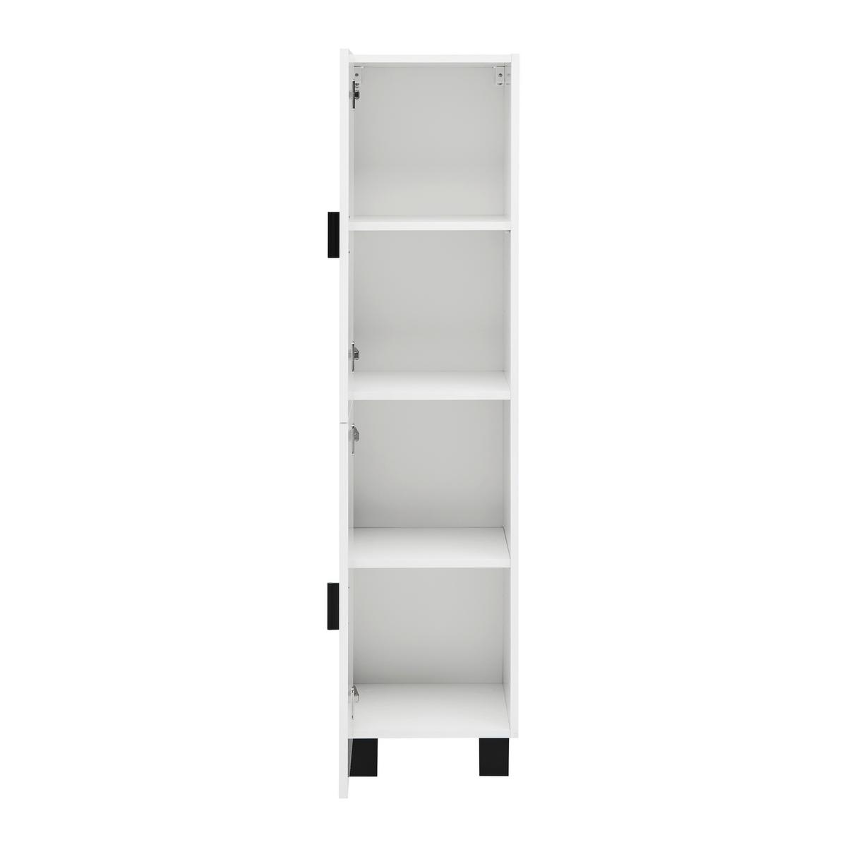 Zeilenschrank Lugo Alpinweiss - Weiss/Schwarz, Modern, Holzwerkstoff/Kunststoff (34,8/142,9/36cm) - Mömax