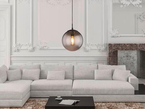 Viseča Svetilka 15830h Blama - črna, Design, kovina/steklo (25/120cm) - Globo