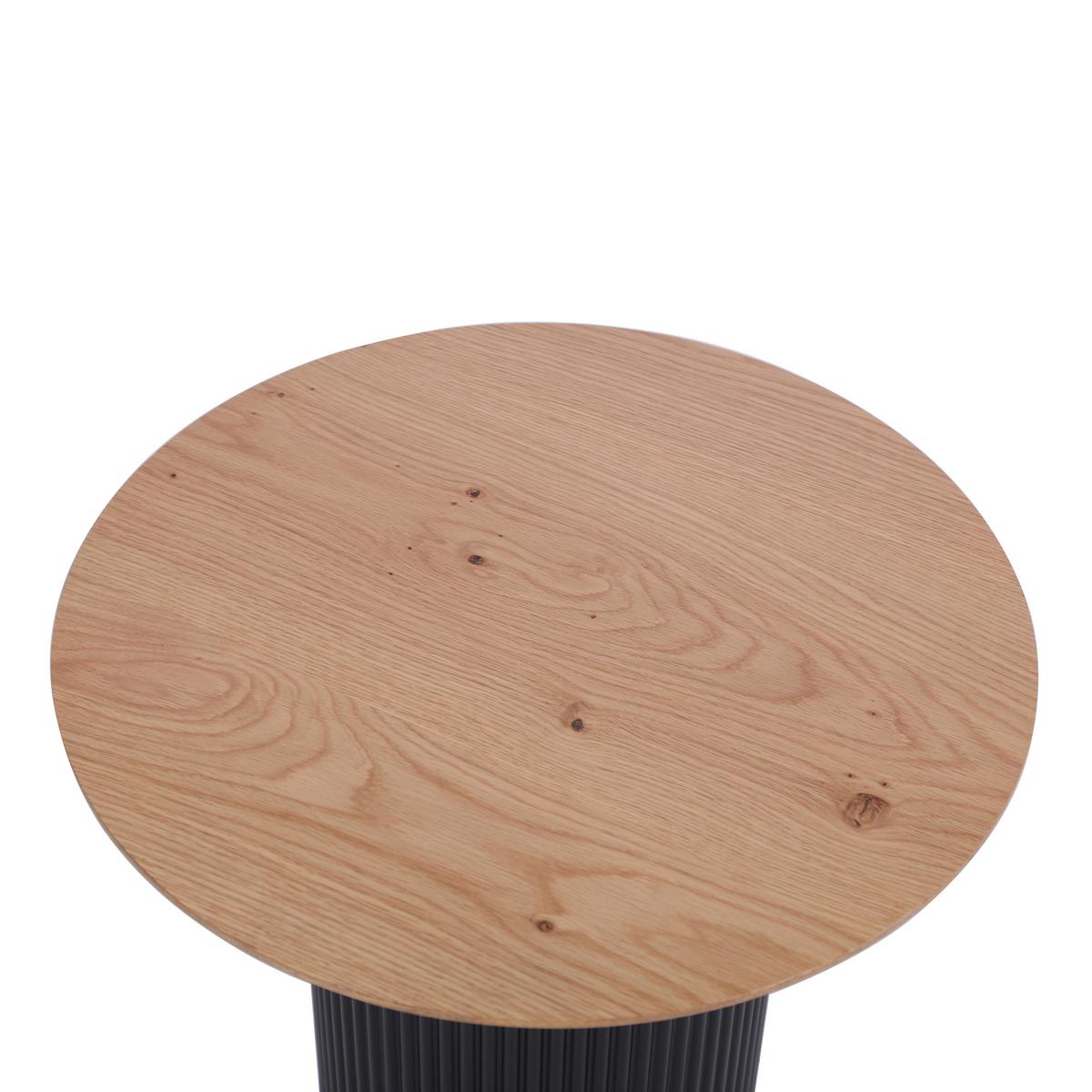 STOLIK KAWOWY GROOVE WOOD -EXKLUSIV- - kolor dębowy/czarny, Design, materiał drewnopochodny/drewno (50/50/48cm) - Stylife