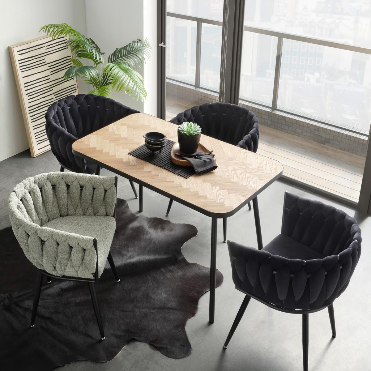 SCHREIBTISCH BRANDON -TREND- - Schwarz/Naturfarben, Modern, Holz/Holzwerkstoff (120/75/70cm) - Premium Living