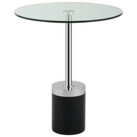 BEISTELLTISCH LANA 125 SILBER / SCHWARZ - Silberfarben/Schwarz, Design, Glas/Stein (46/46/53cm) - Kayoom