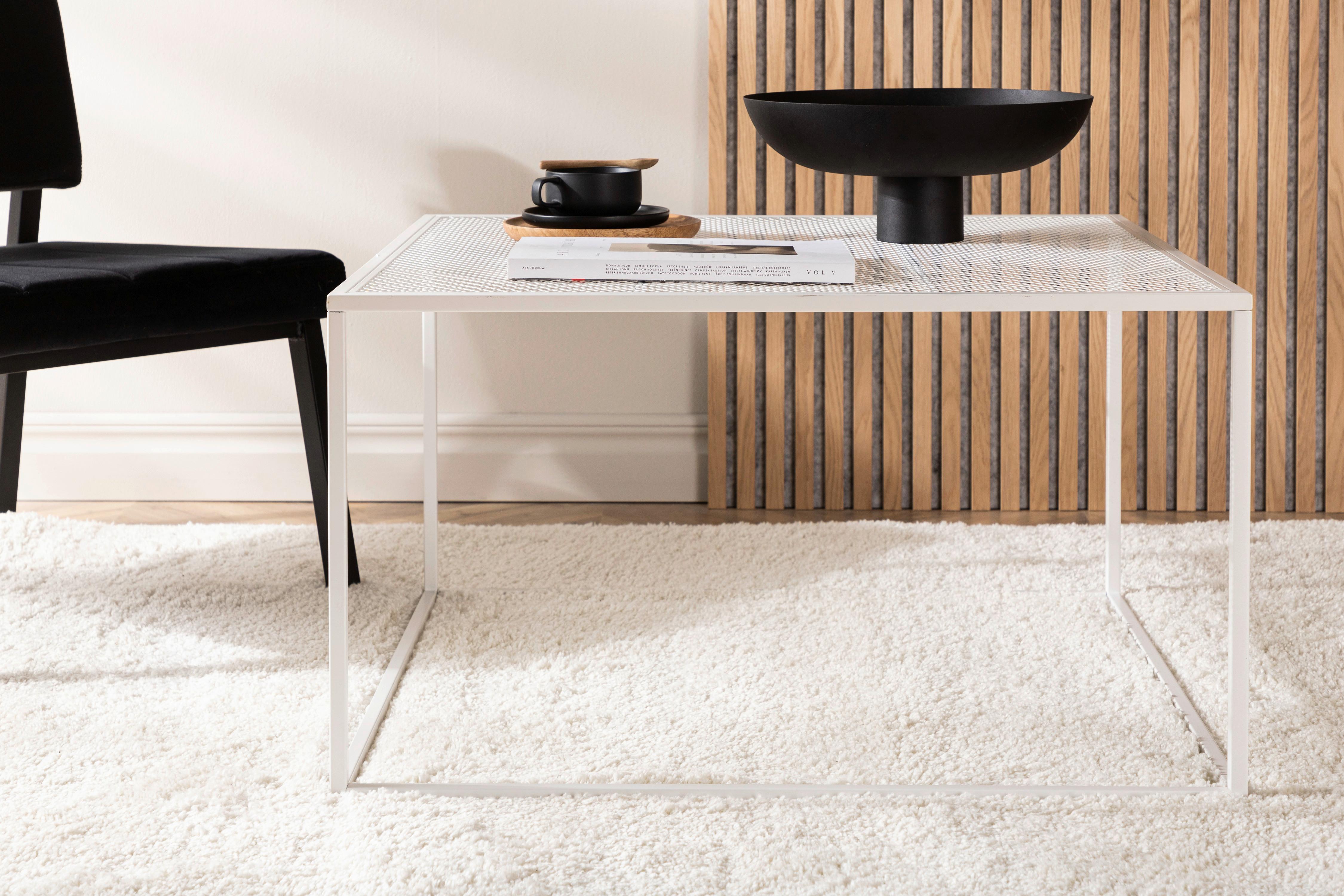 COUCHTISCH NETZ - Weiß, Design, Metall (80/80/45cm) - Livetastic