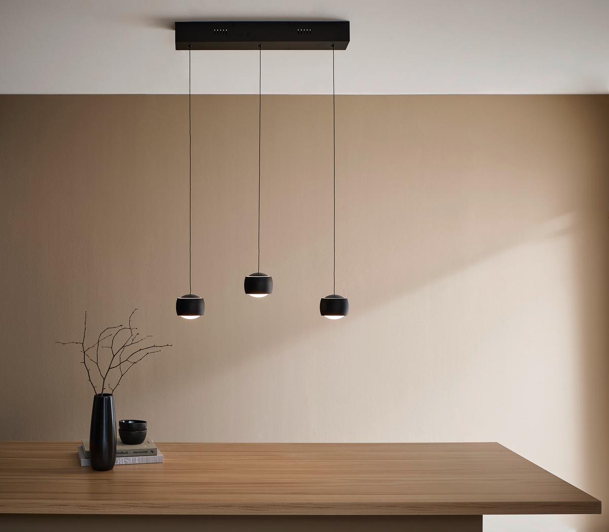 LED-Hängeleuchte Ballini Schwarz max. 5 Watt - Schwarz, MODERN, Glas/Kunststoff (50/10/67-220cm)