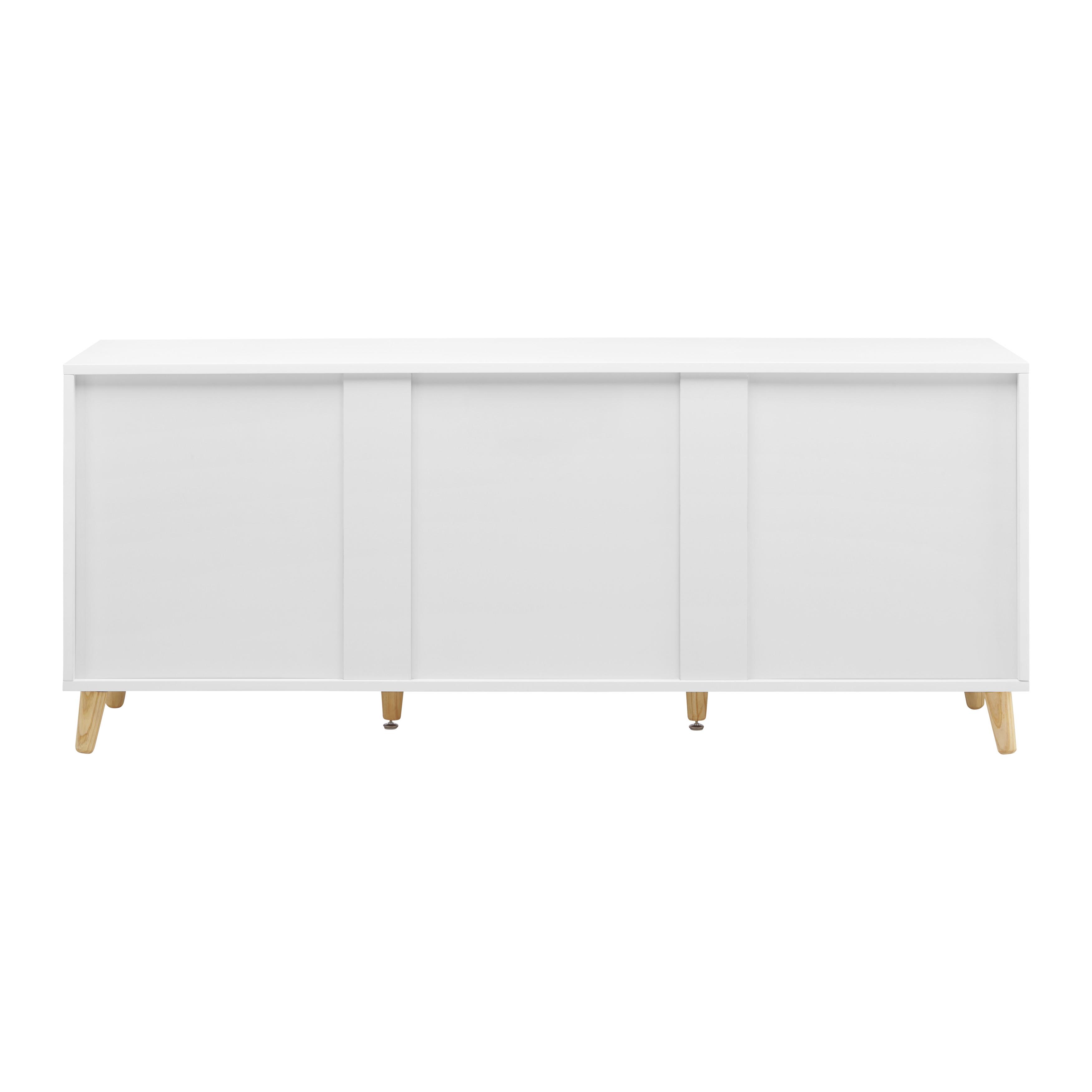 Sideboard "Jannik", weiß - Weiß/Kieferfarben, MODERN, Holz (170/70/40cm) - Bessagi Home