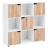 Regal in Weiß/ Eichefarben ´SAMO´ - Eichefarben/Schwarz, MODERN, Holzwerkstoff (89/91/29cm) - MID.YOU