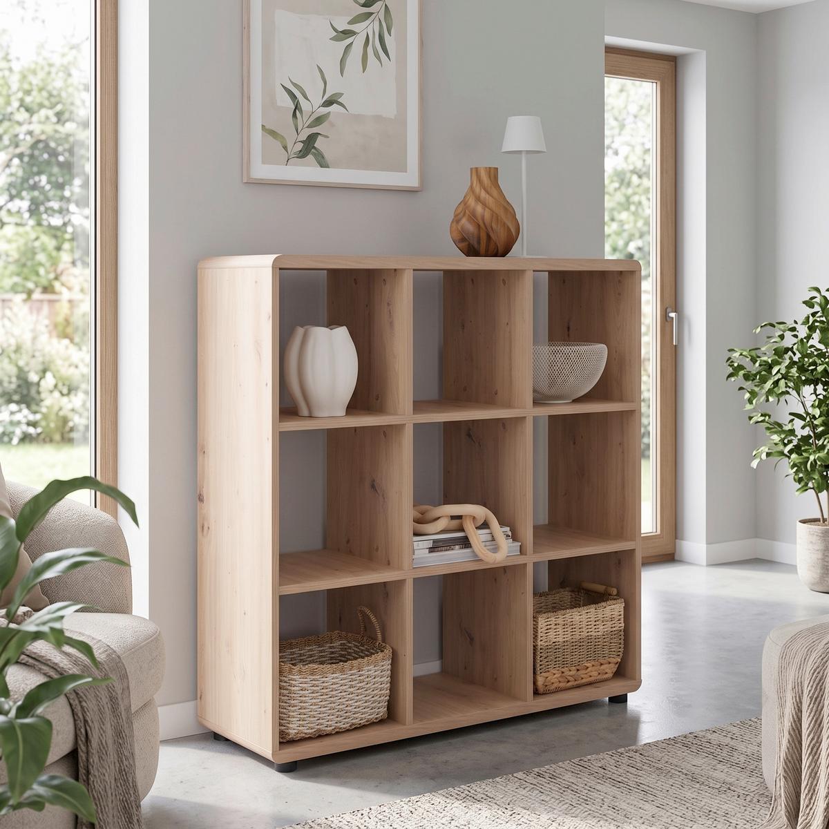 Etajeră Fontana Plus - culoare lemn stejar, Modern, material pe bază de lemn (108,8/110,2/35cm) - Modern Living