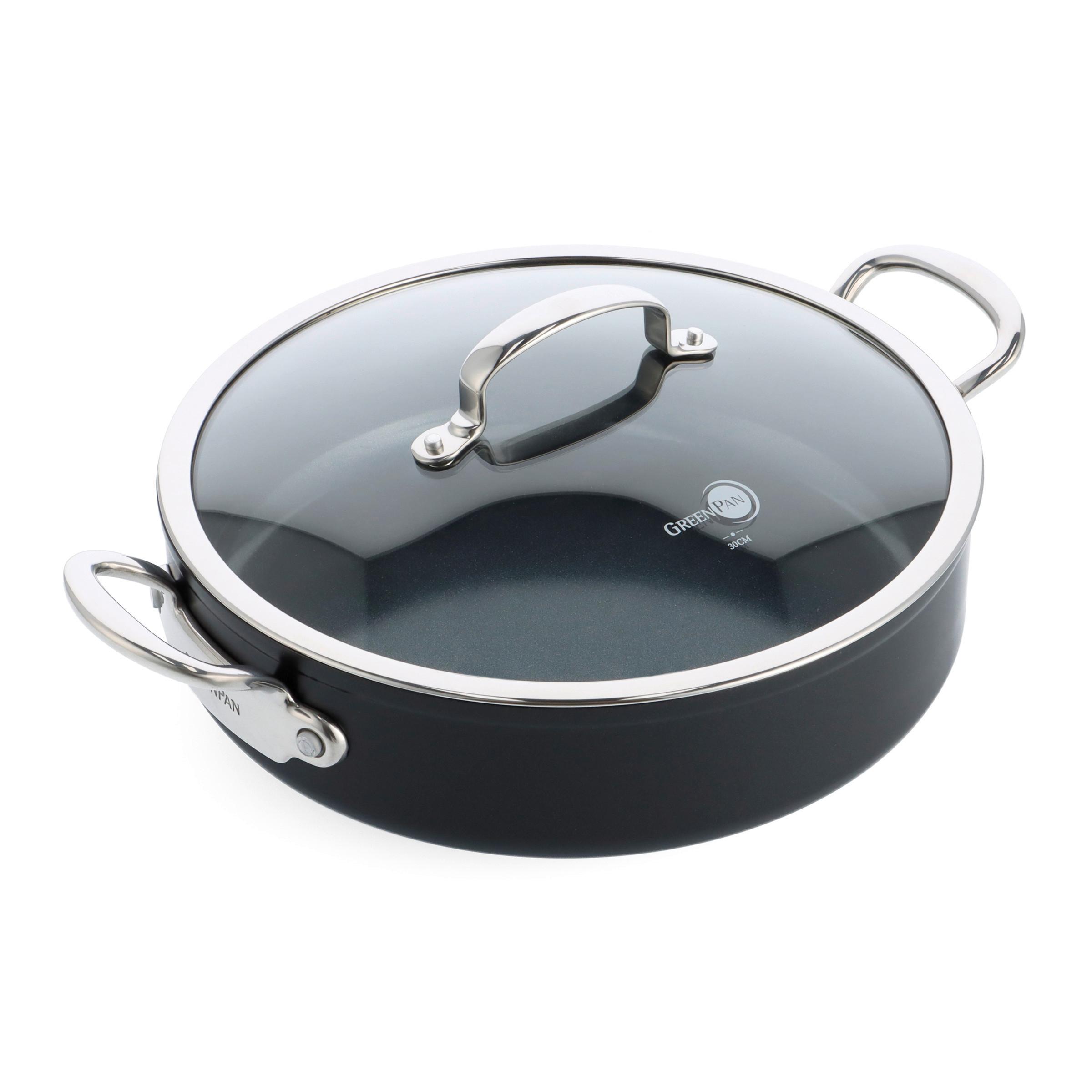 PATELNIA DO DUSZENIA CC005329-001 BARCELONA PRO - czarny, Basics, metal/szkło (30cm) - GreenPan