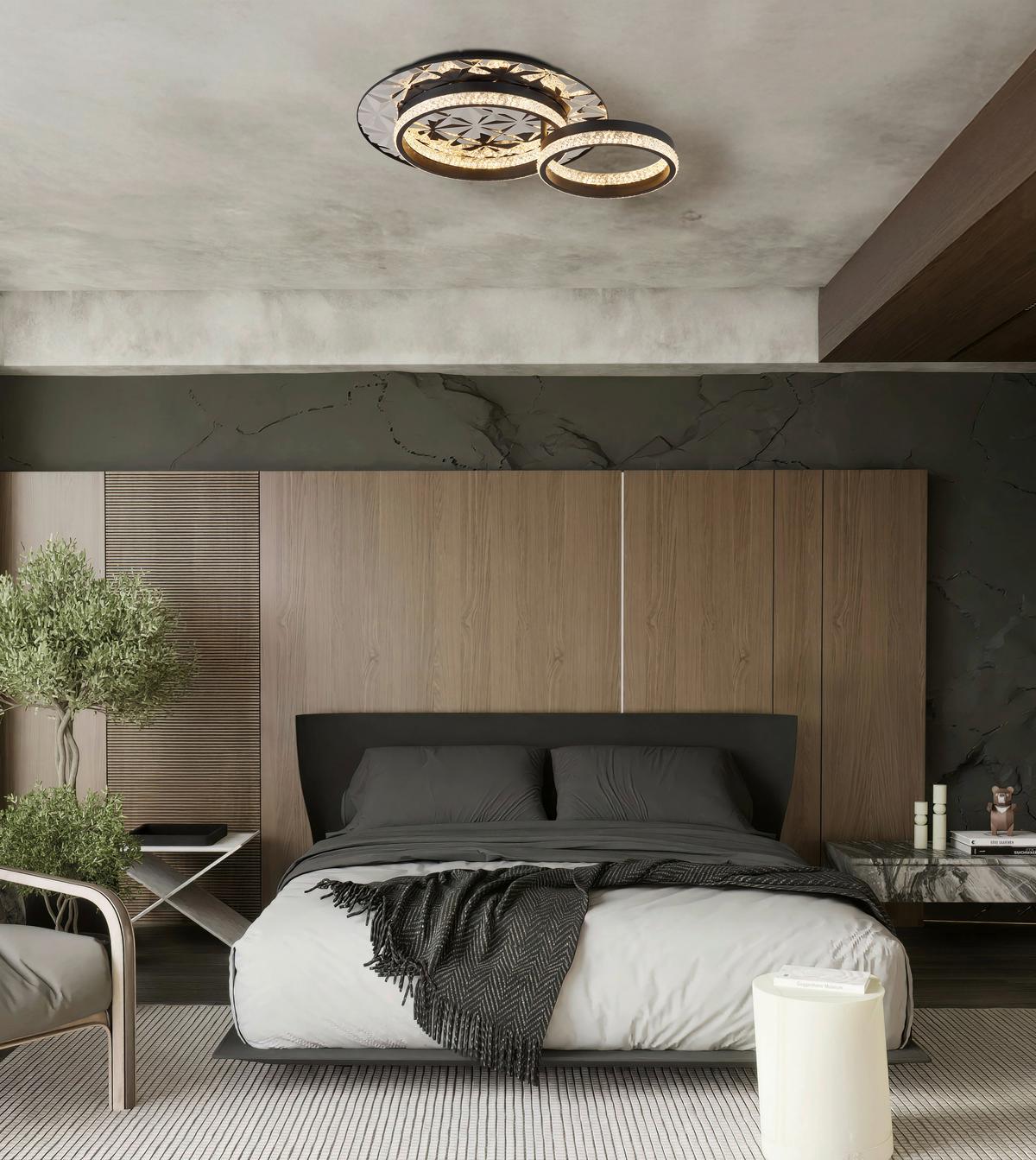 LED-DECKENLEUCHTE 67361C DELLA II - Klar/Chromfarben, Design, Kunststoff/Metall (50,5/40/14cm) - Globo