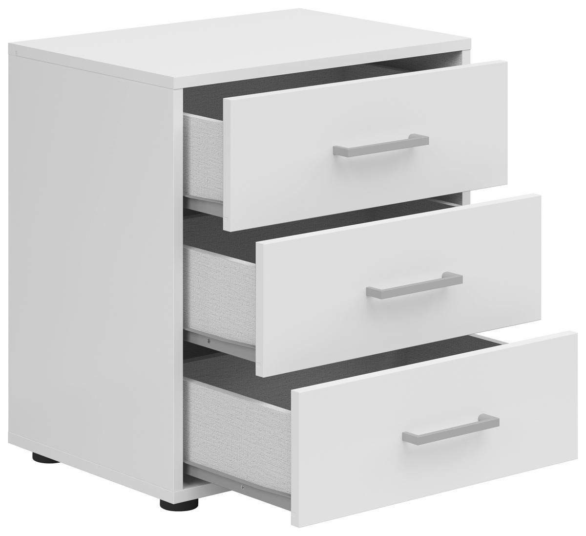 Noptieră SMART 3 - alb, Konventionell, material pe bază de lemn (50/54/35cm)